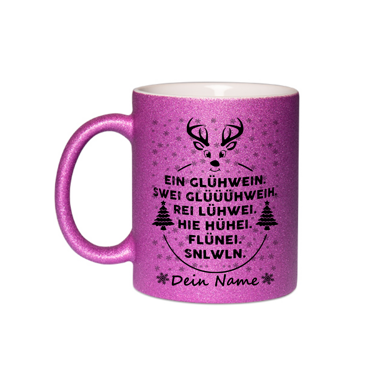 Personalisierte Keramik Weihnachtstasse mit deinem Namen Glitzertasse_0060T