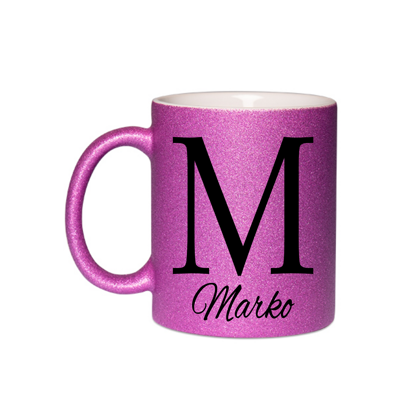 Personalisierte Keramik-Glitzertasse | Namen Weihnachtsgeschenk