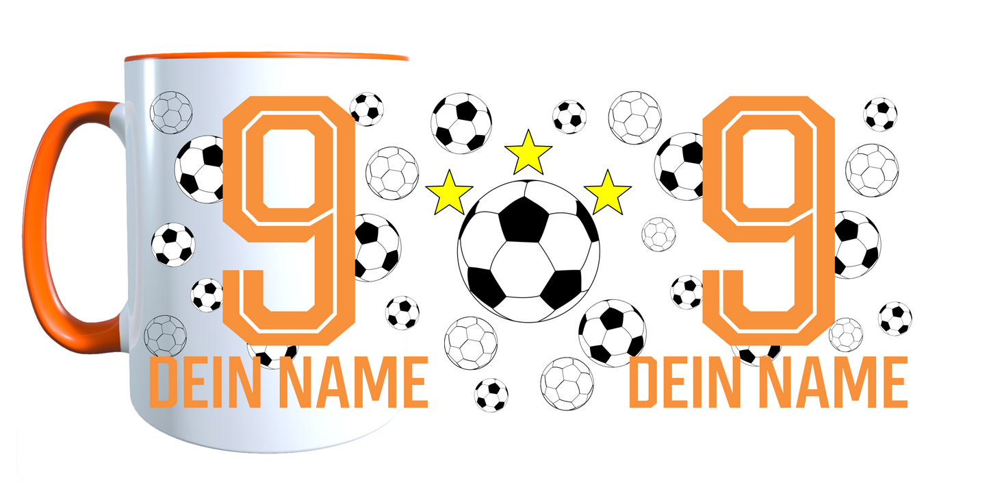 Personalisierte Tasse mit Namen Fußball | Kaffeetasse Geburtstag Geschenk