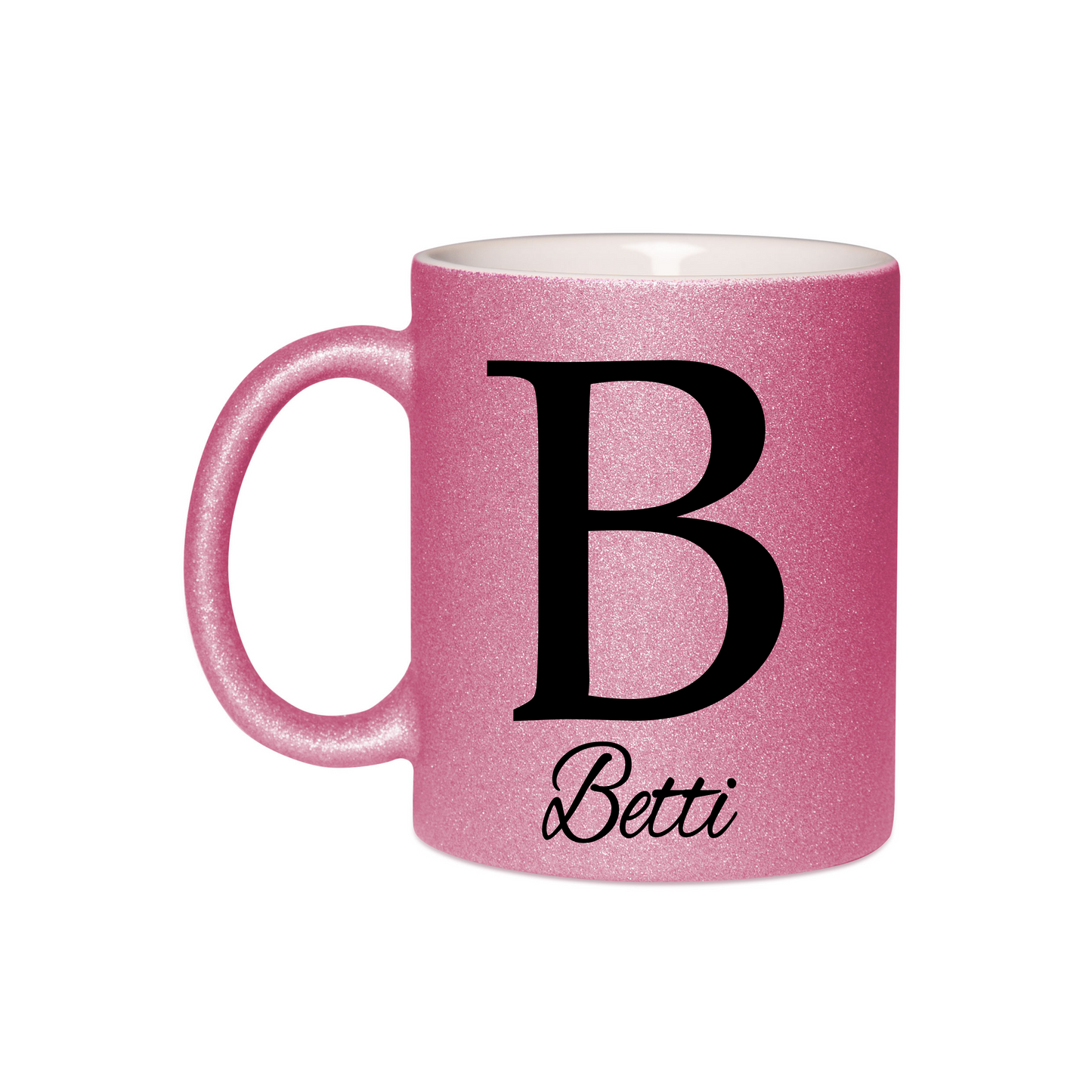 Personalisierte Keramik-Glitzertasse | Namen Weihnachtsgeschenk