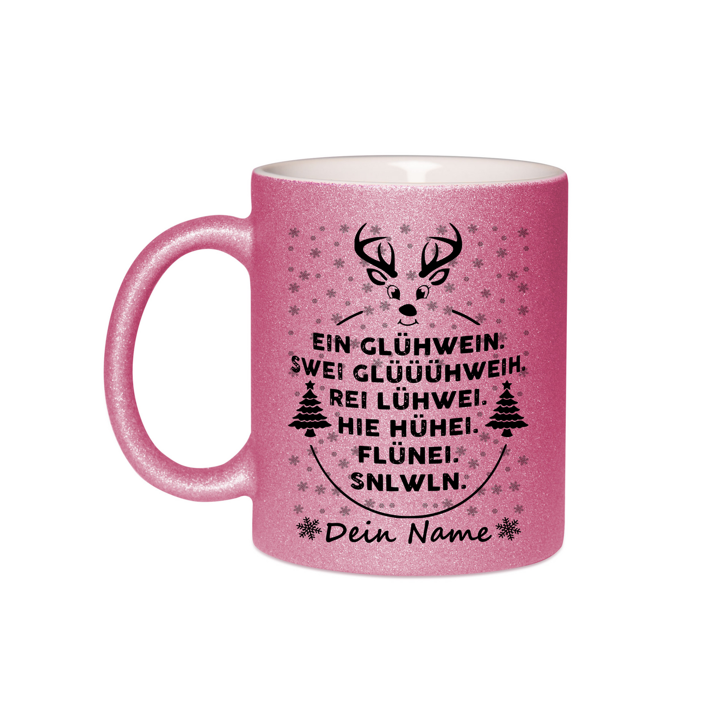 Personalisierte Keramik Weihnachtstasse mit deinem Namen Glitzertasse_0060T