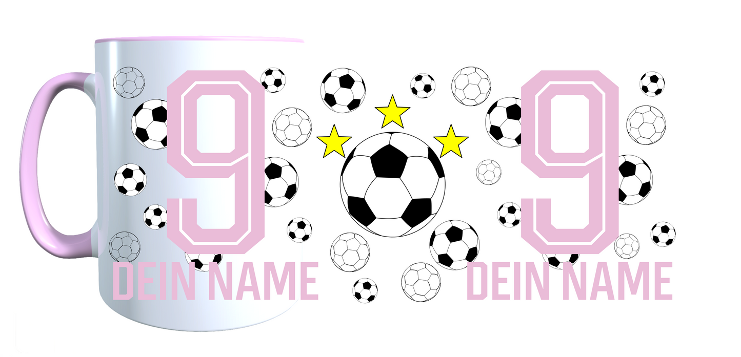 Personalisierte Tasse mit Namen Fußball | Kaffeetasse Geburtstag Geschenk