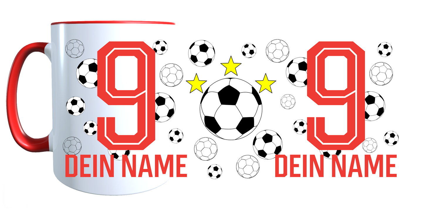 Personalisierte Tasse mit Namen Fußball | Kaffeetasse Geburtstag Geschenk