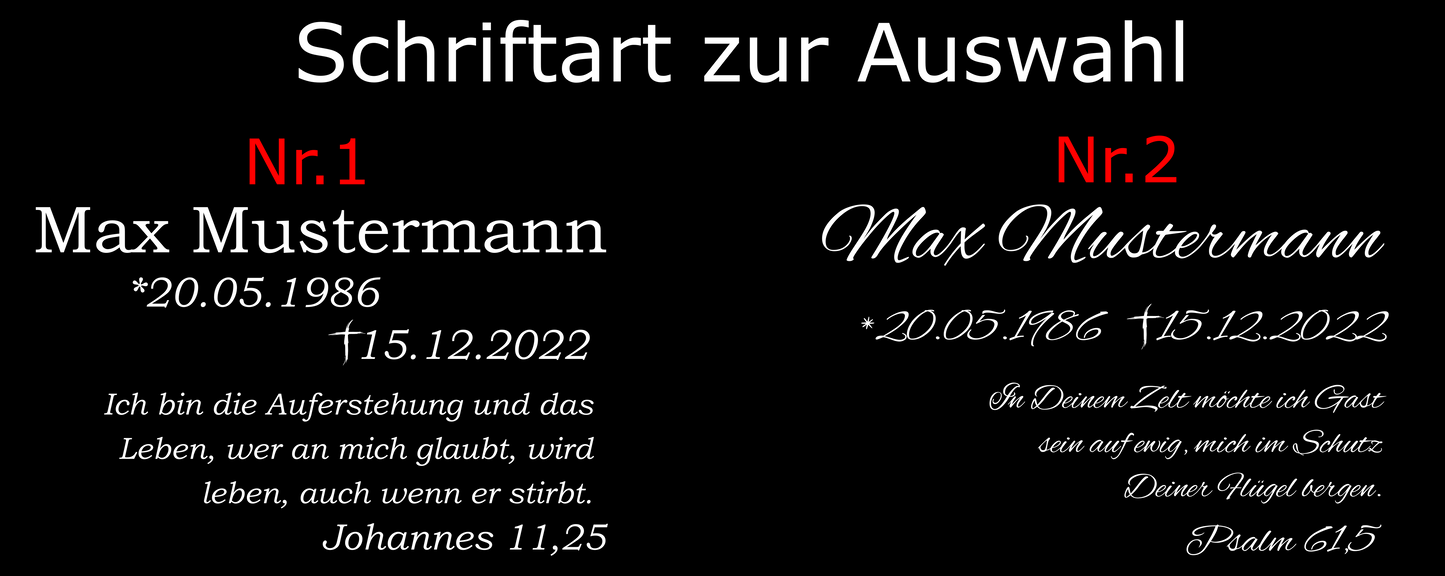 Personalisierte Schieferplatte | Grabstein Grabplatte Grabschmuck Gedenkplatte