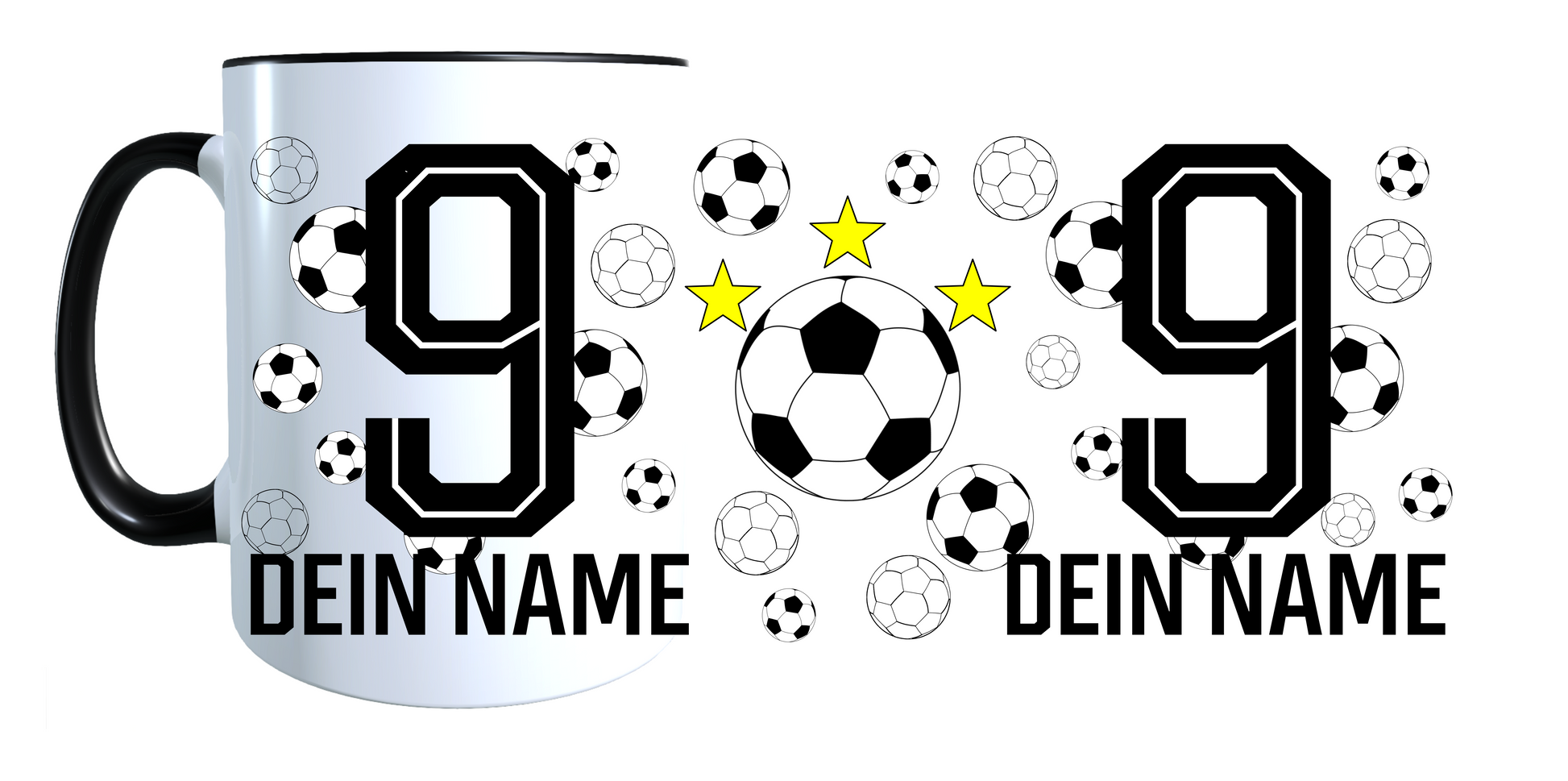 Personalisierte Tasse mit Namen Fußball | Kaffeetasse Geburtstag Geschenk