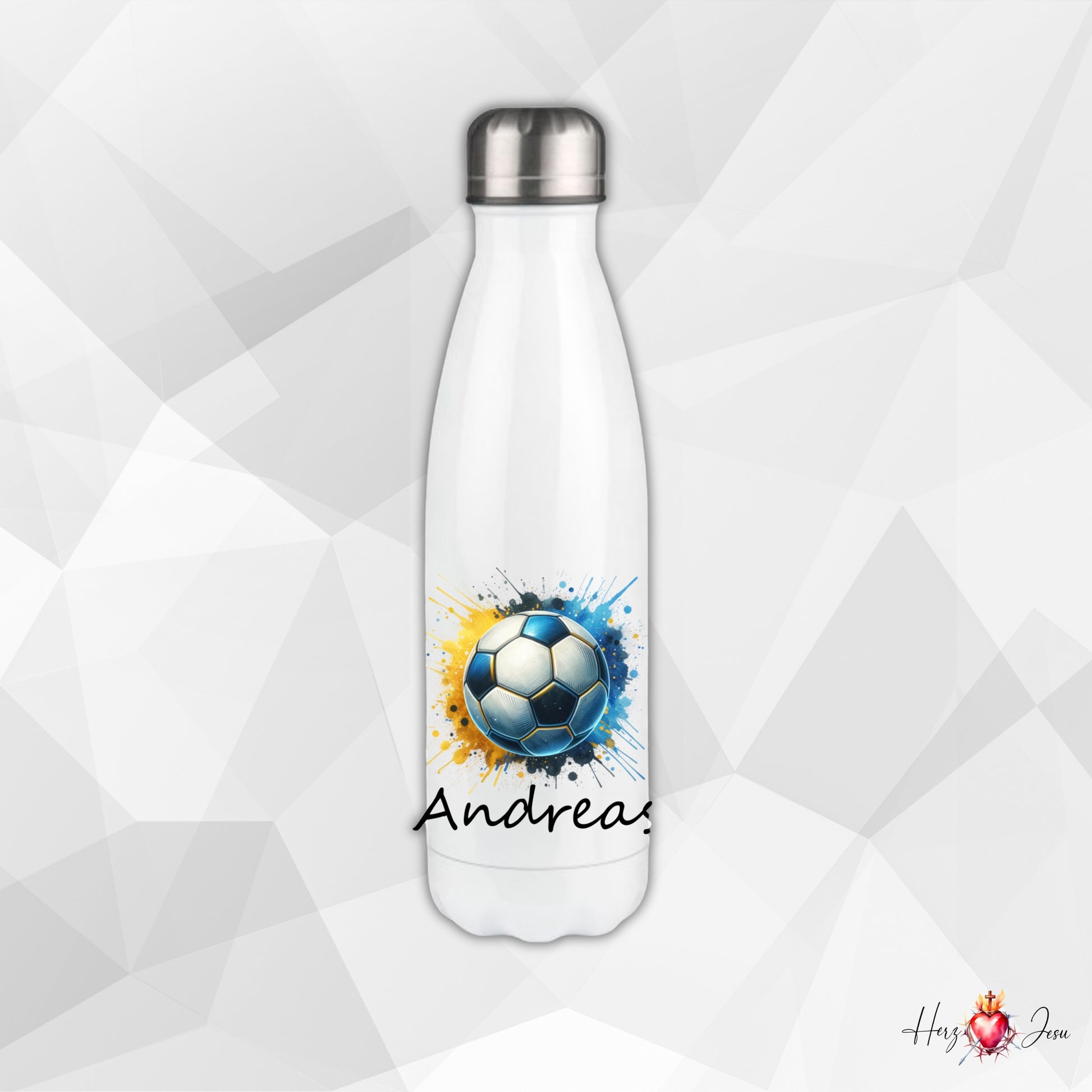 Trinkflasche mit Namen | Thermobecher Fußball