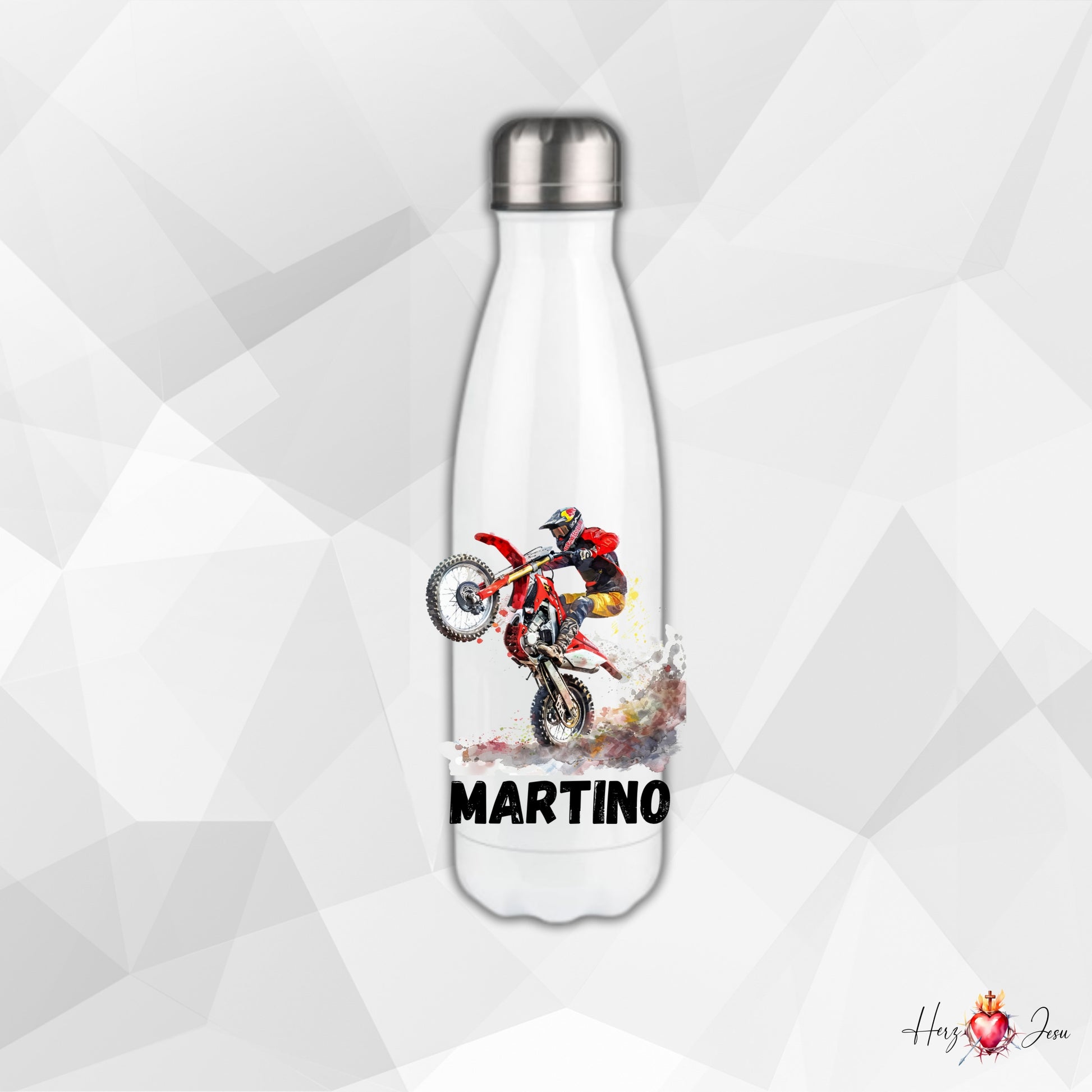 Trinkflasche mit Namen | Geschenkidee Motocross Geburtstag