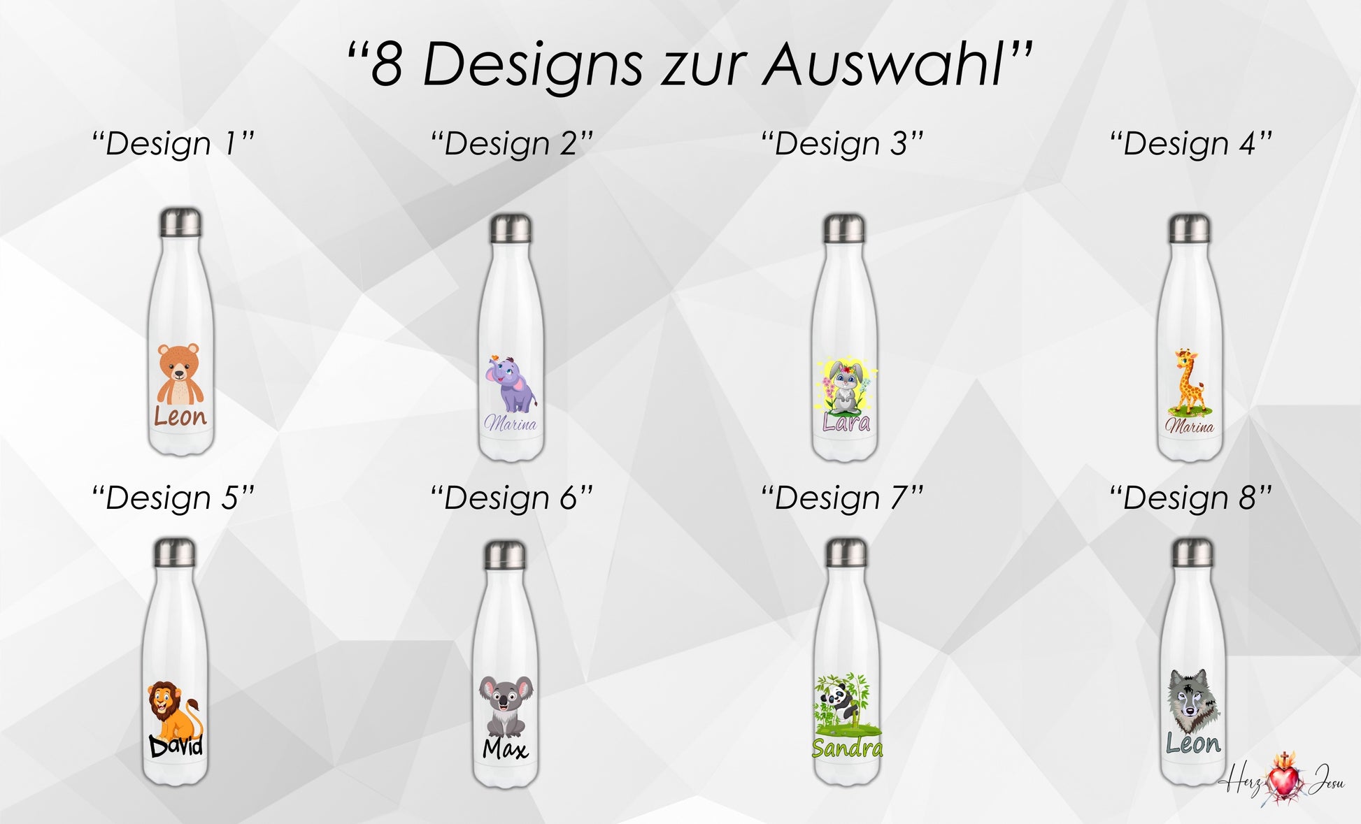 Thermobecher & Trinkflasche personalisiert | Tiere Kinder