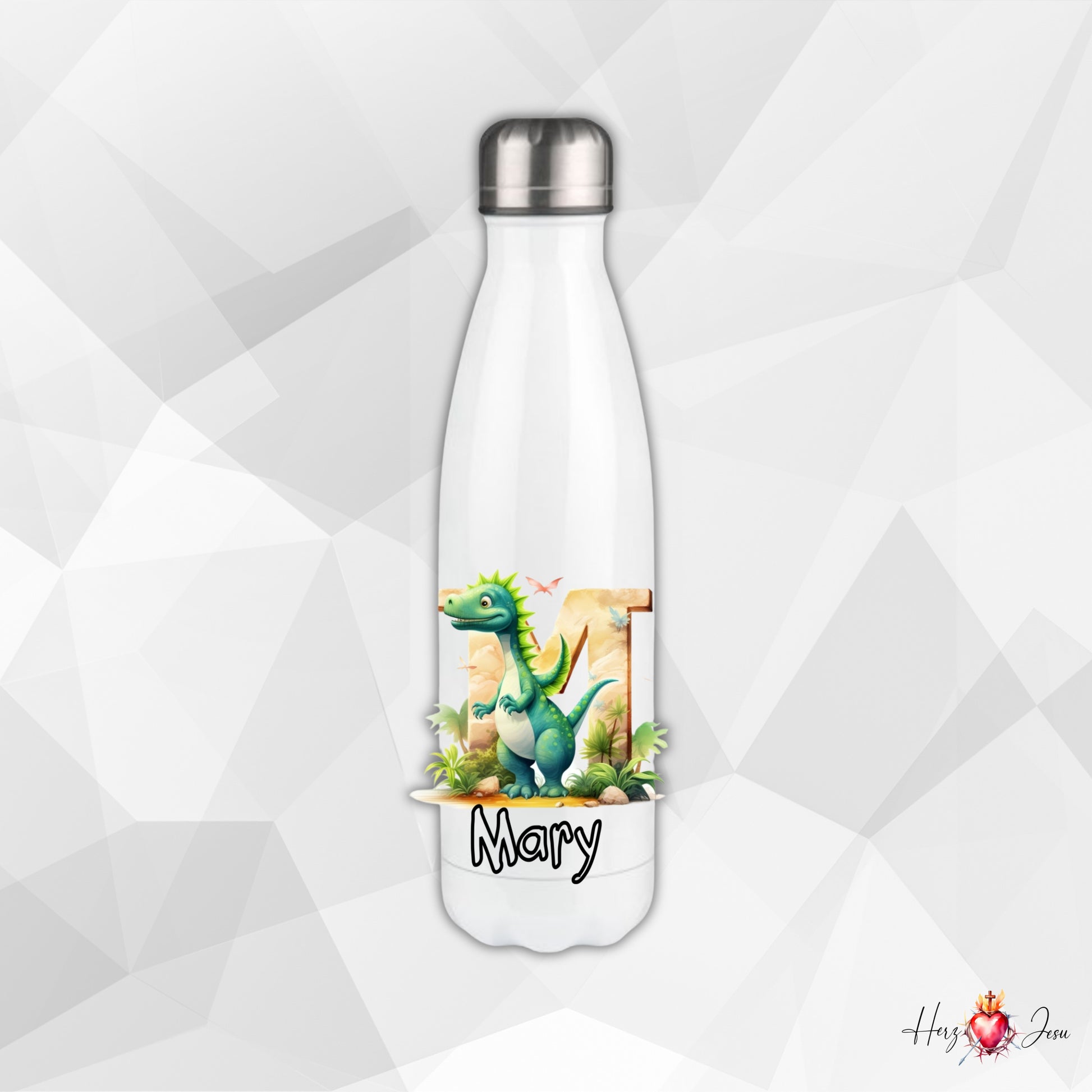 Personalisierte Trinkflasche mit Namen | Thermobecher Dinosaurier Geburtstag