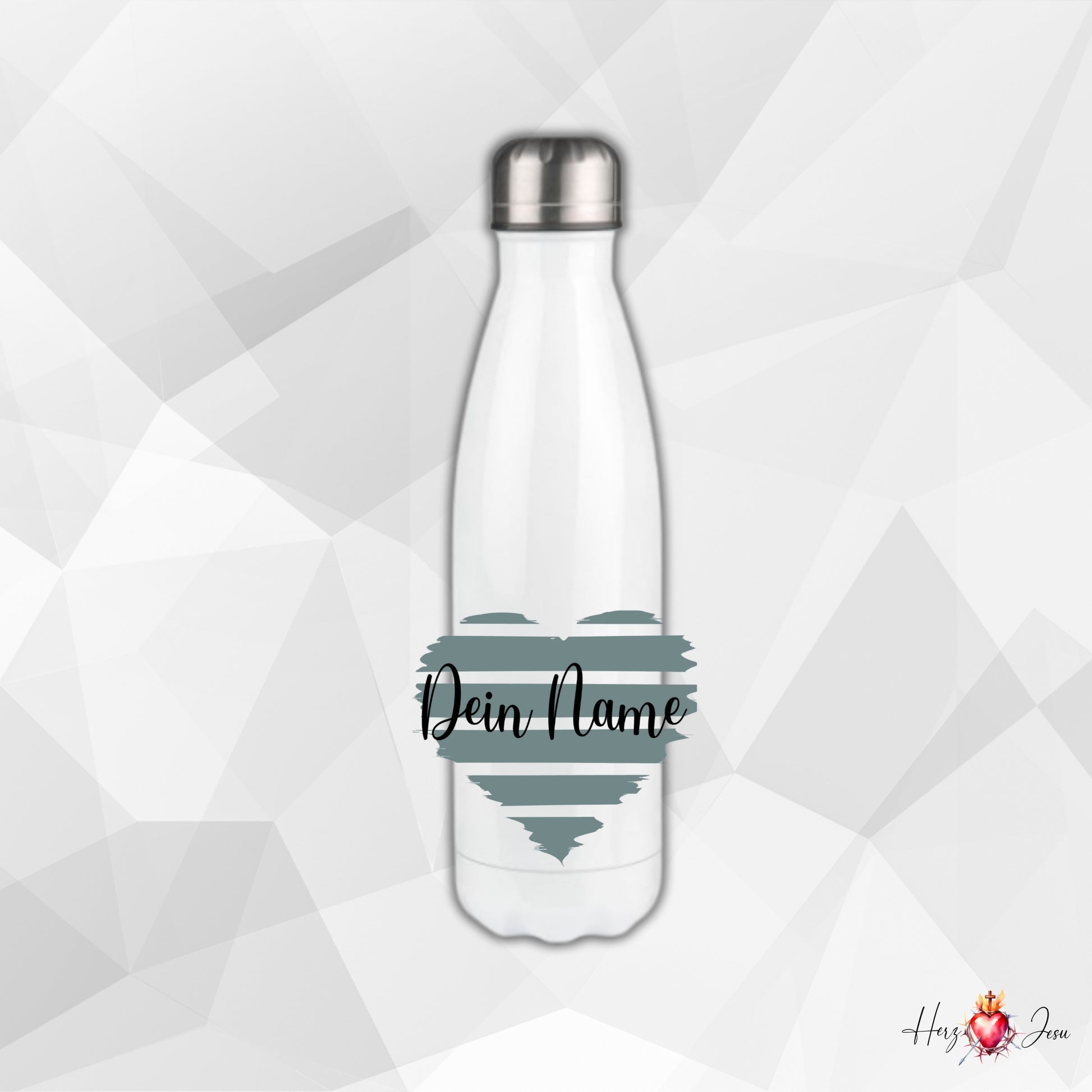 Trinkflasche mit Namen | Thermobecher Herz Geburtstag