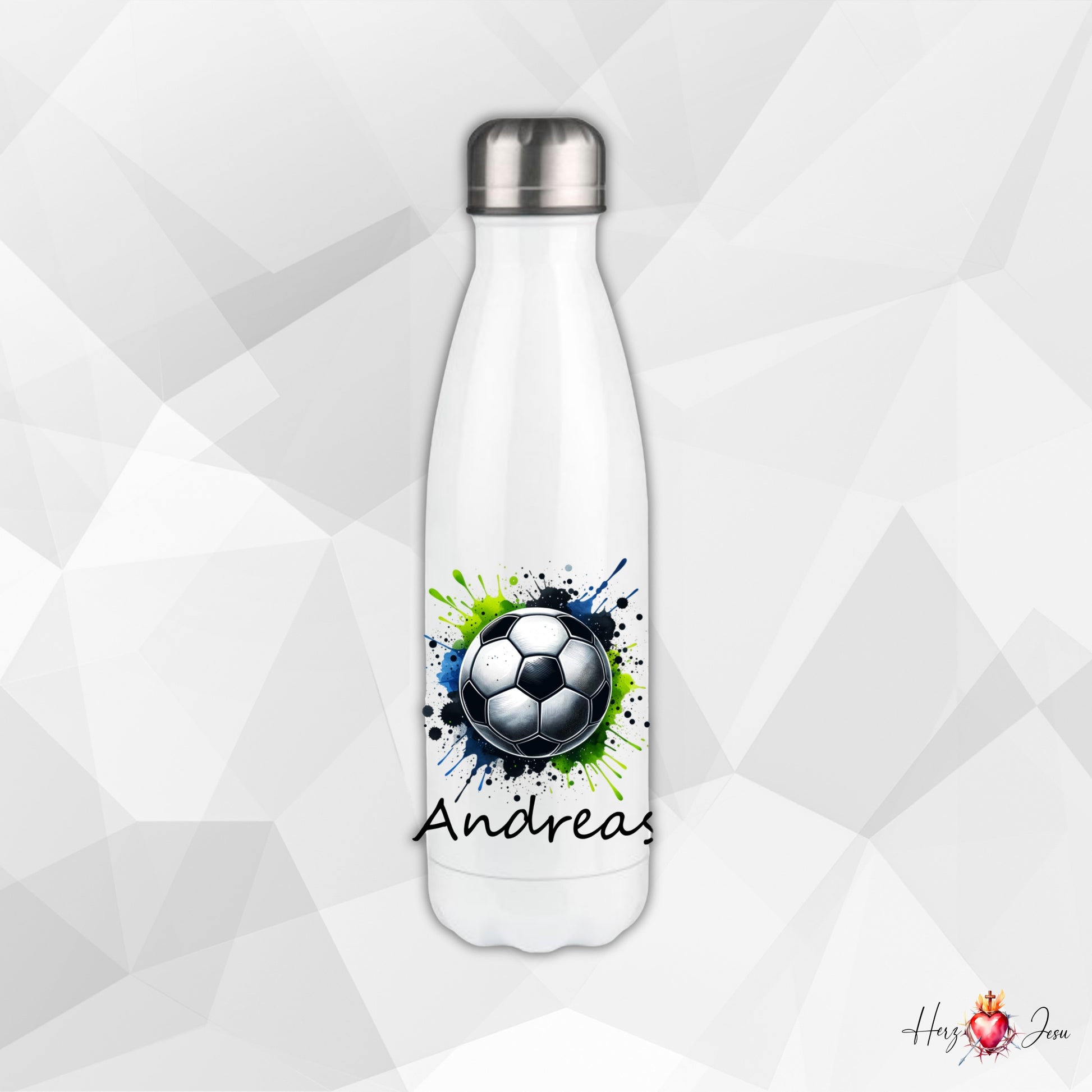 Trinkflasche mit Namen | Thermobecher Fußball
