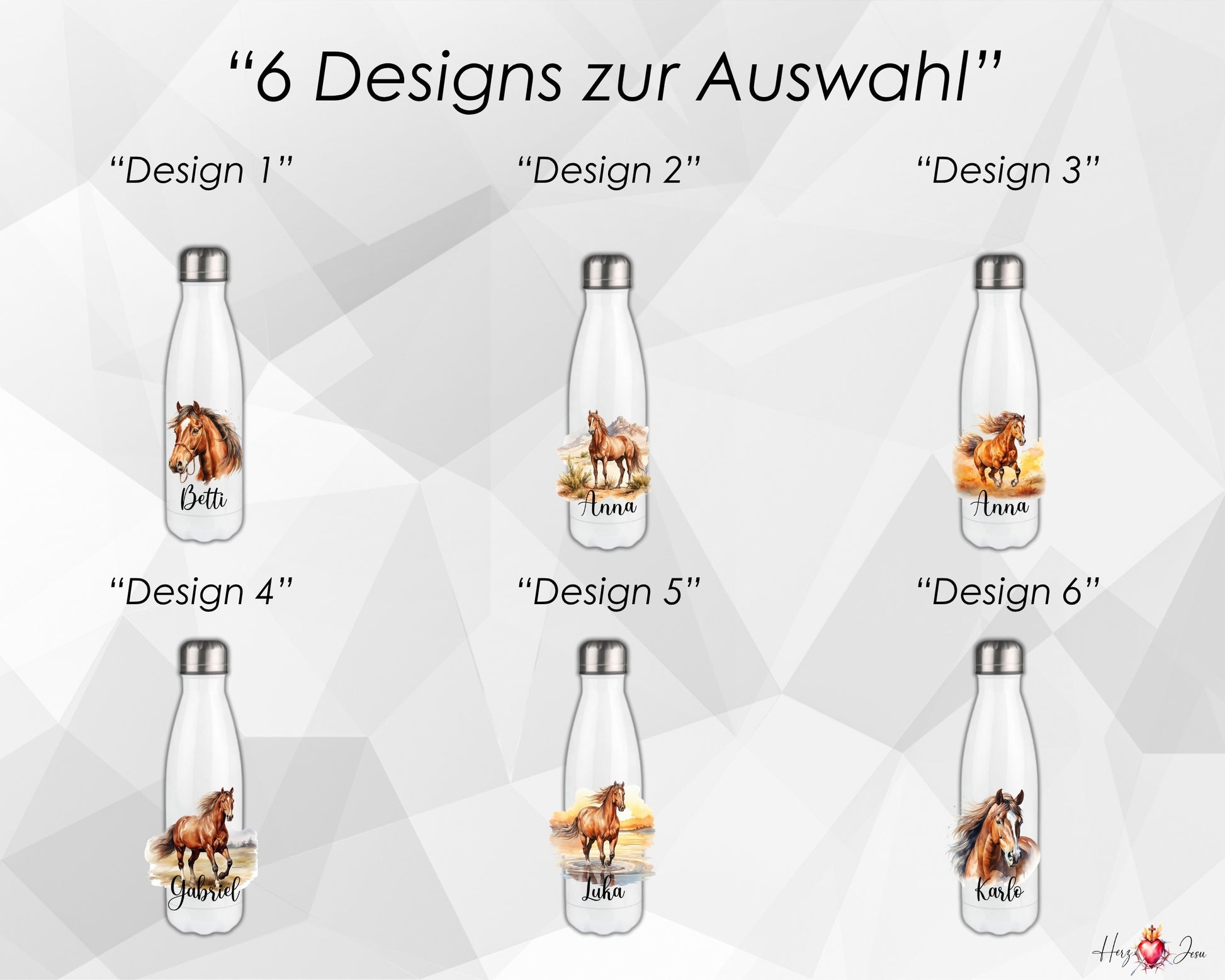 Pferde Trinkflasche & Thermobecher | Geschenkidee Kinder