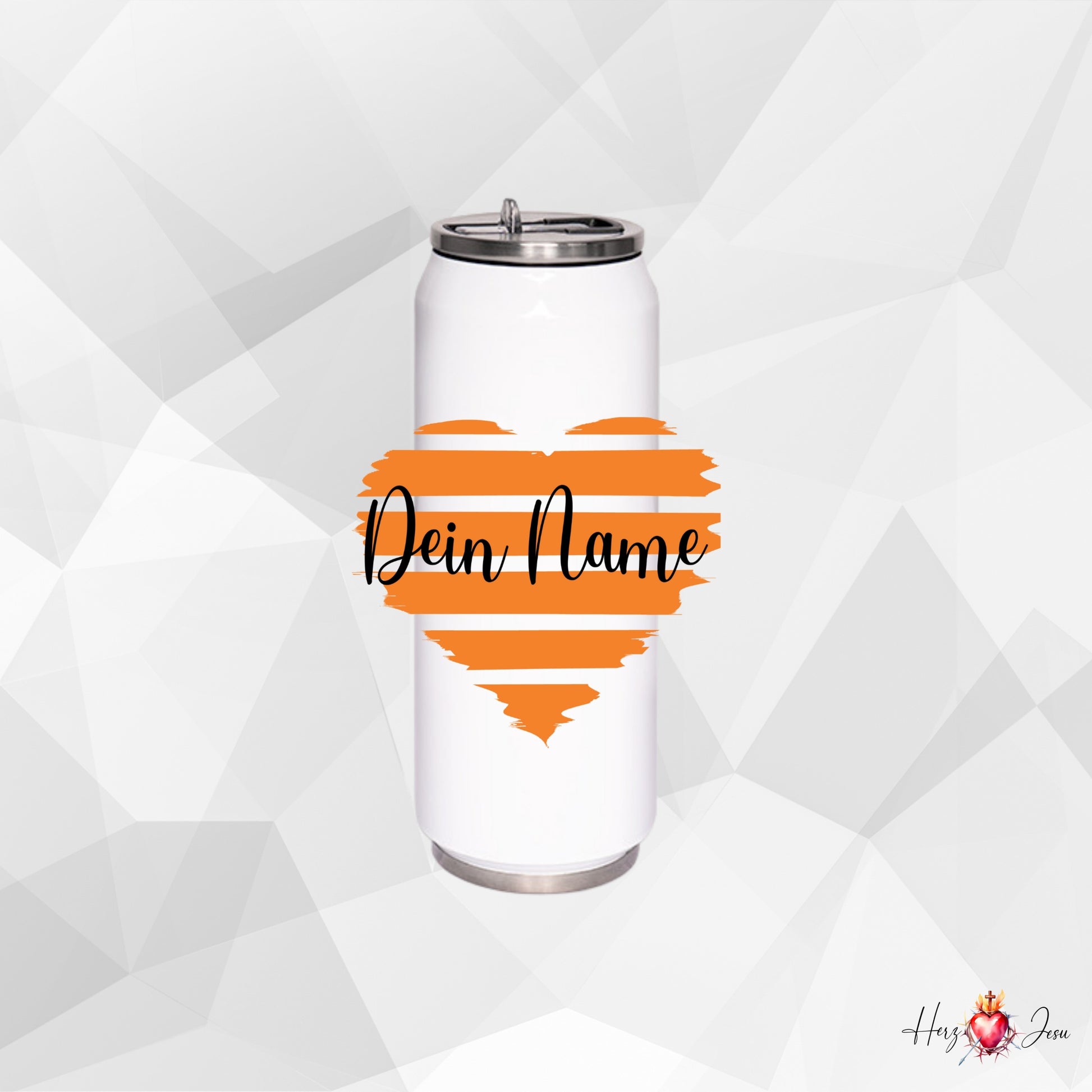 Trinkflasche mit Namen | Thermobecher Herz Geburtstag