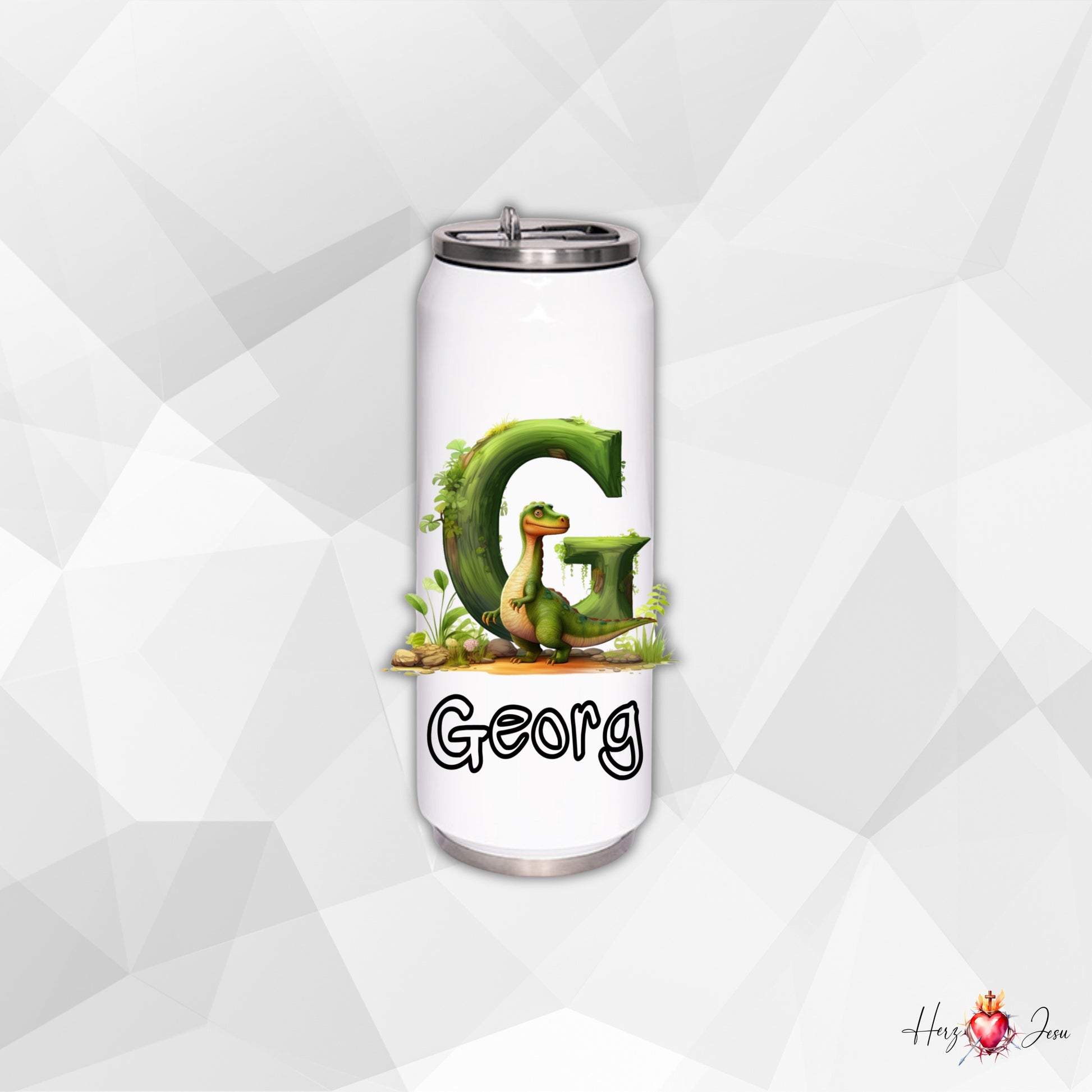 Personalisierte Trinkflasche mit Namen | Thermobecher Dinosaurier Geburtstag