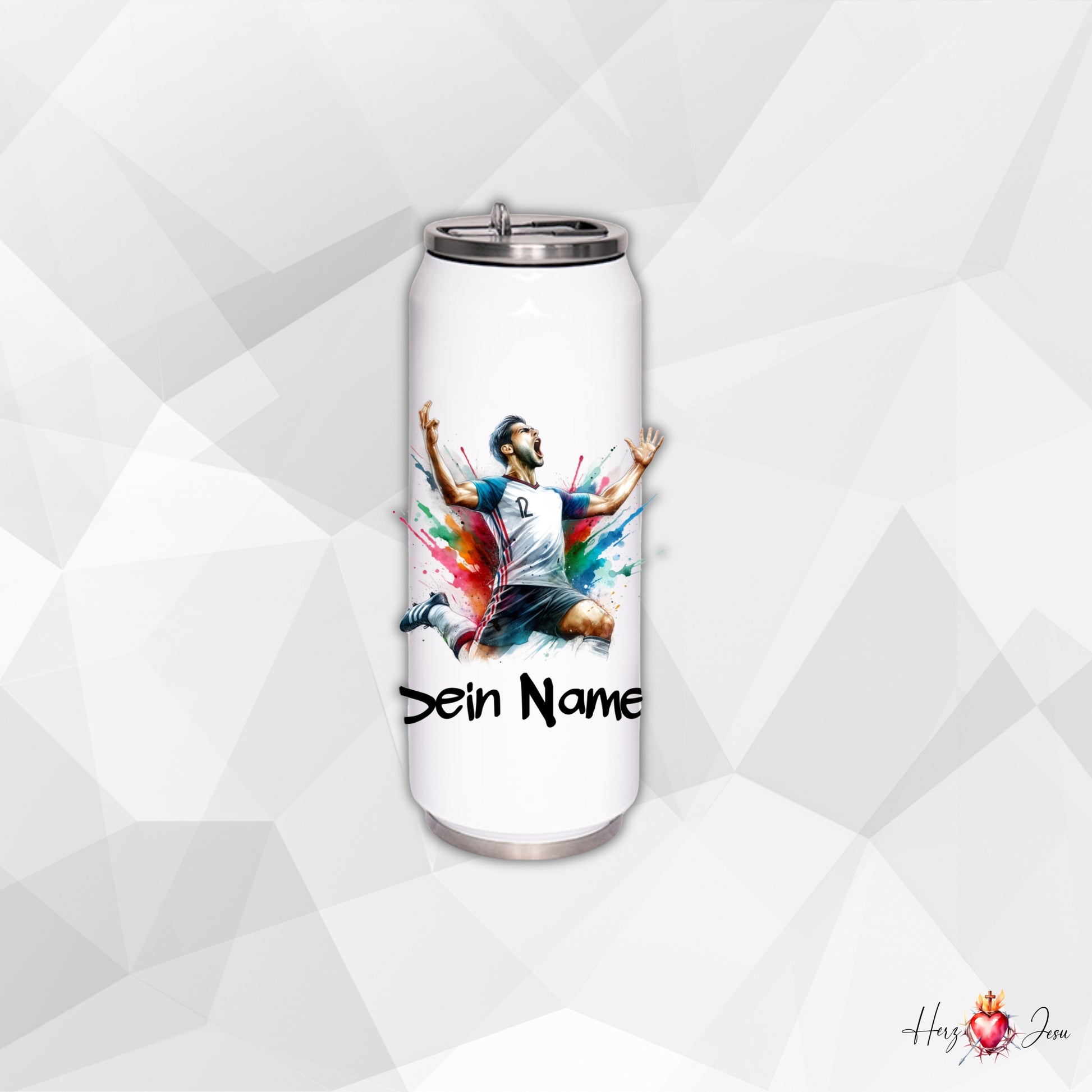 Personalisierte Trinkflasche mit Namen | Thermobecher Fußball Geburtstag