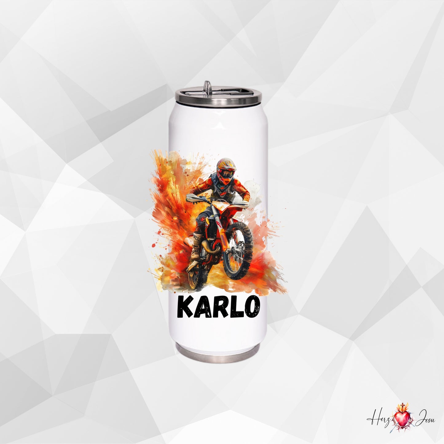 Trinkflasche mit Namen | Geschenkidee Motocross Geburtstag