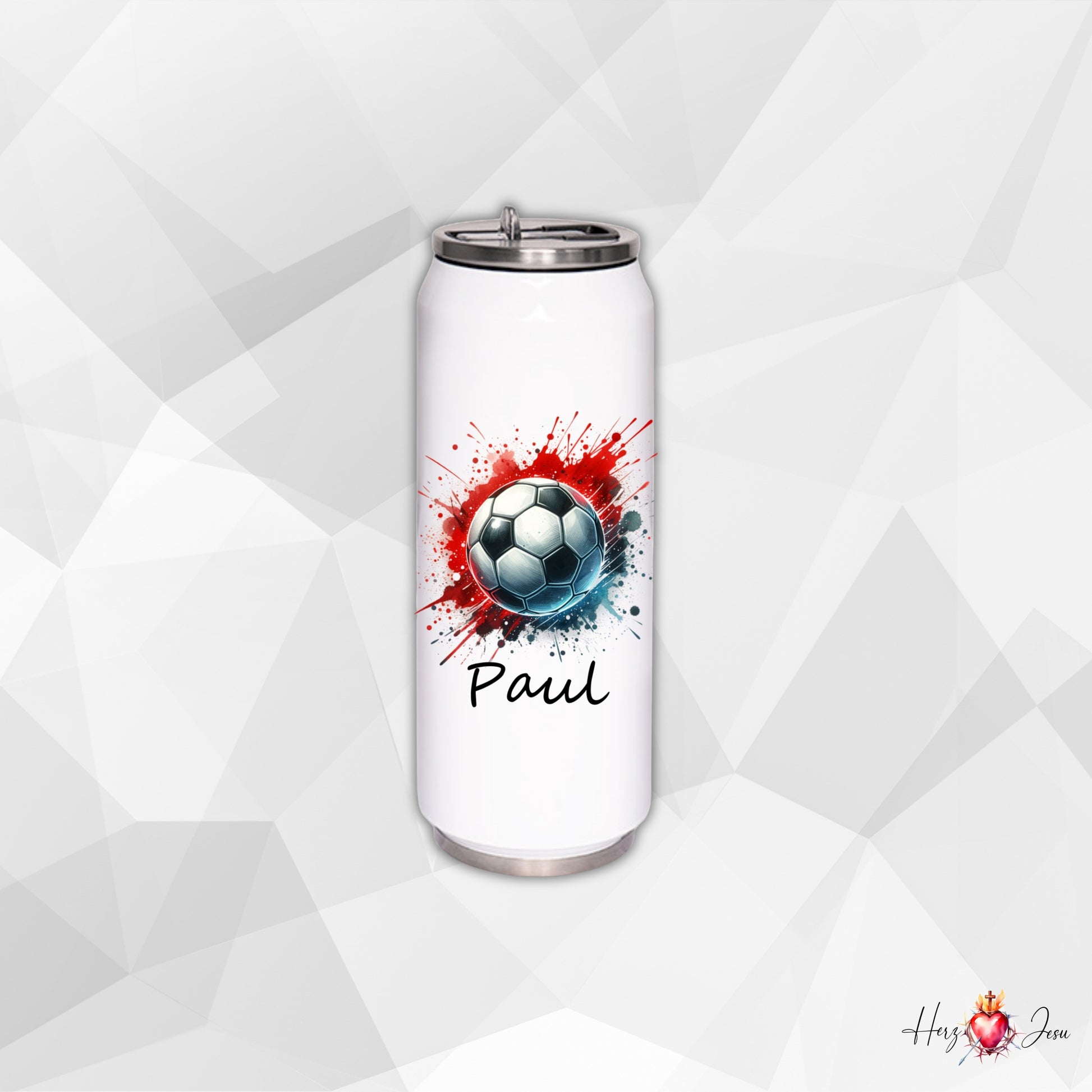 Trinkflasche mit Namen | Thermobecher Fußball