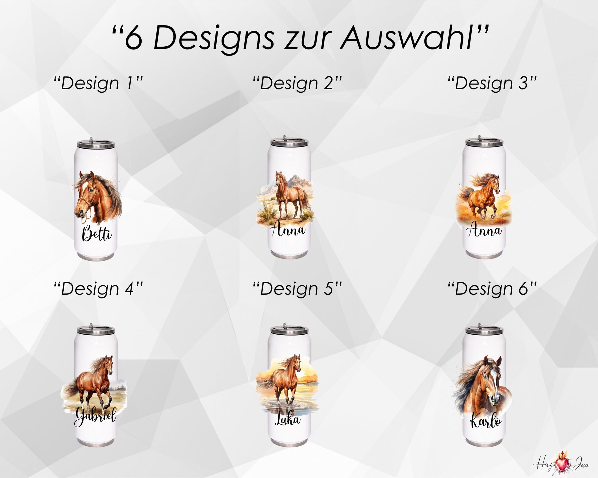 Pferde Trinkflasche & Thermobecher | Geschenkidee Kinder