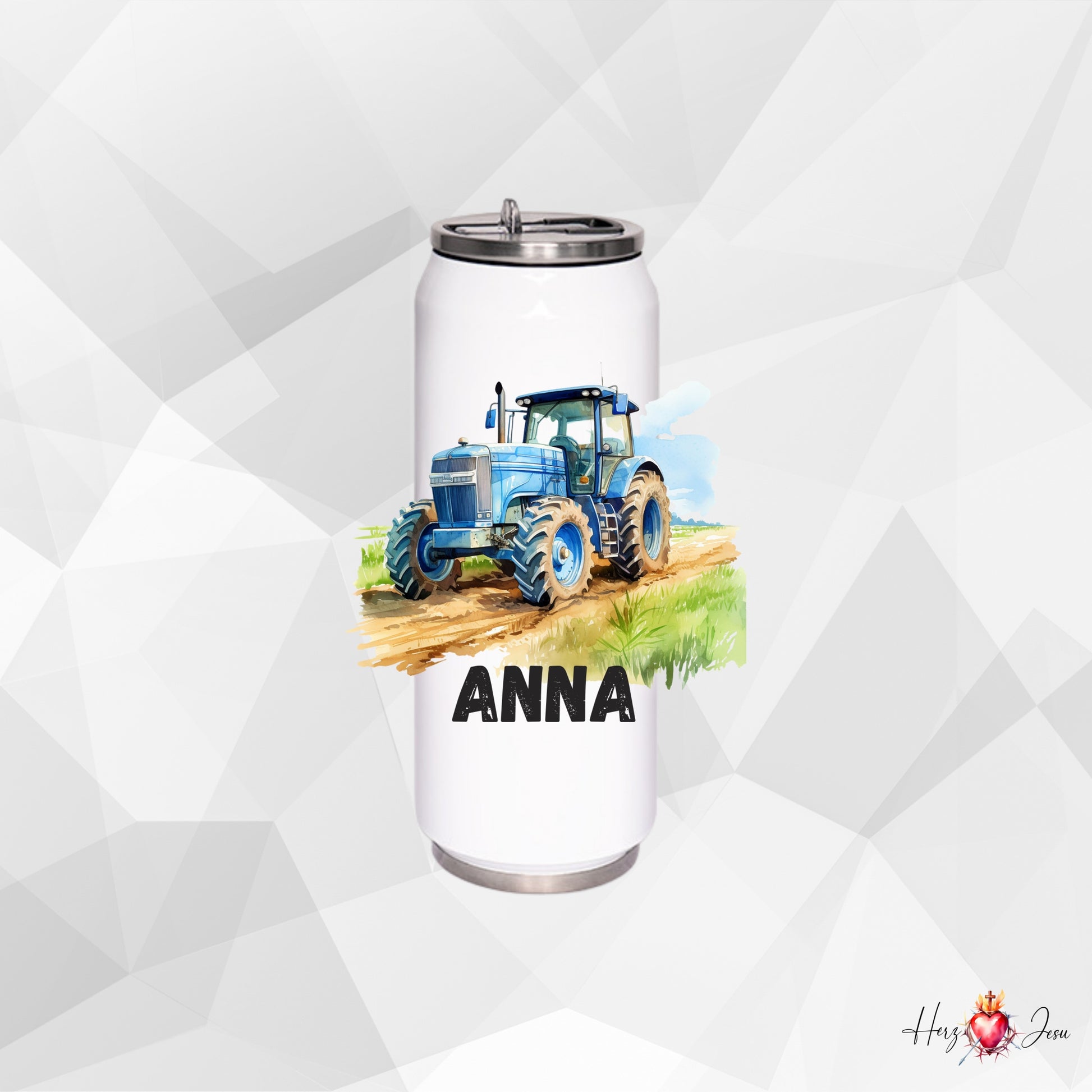 Traktor Trinkflasche & Thermobecher | Geschenkidee Kinder