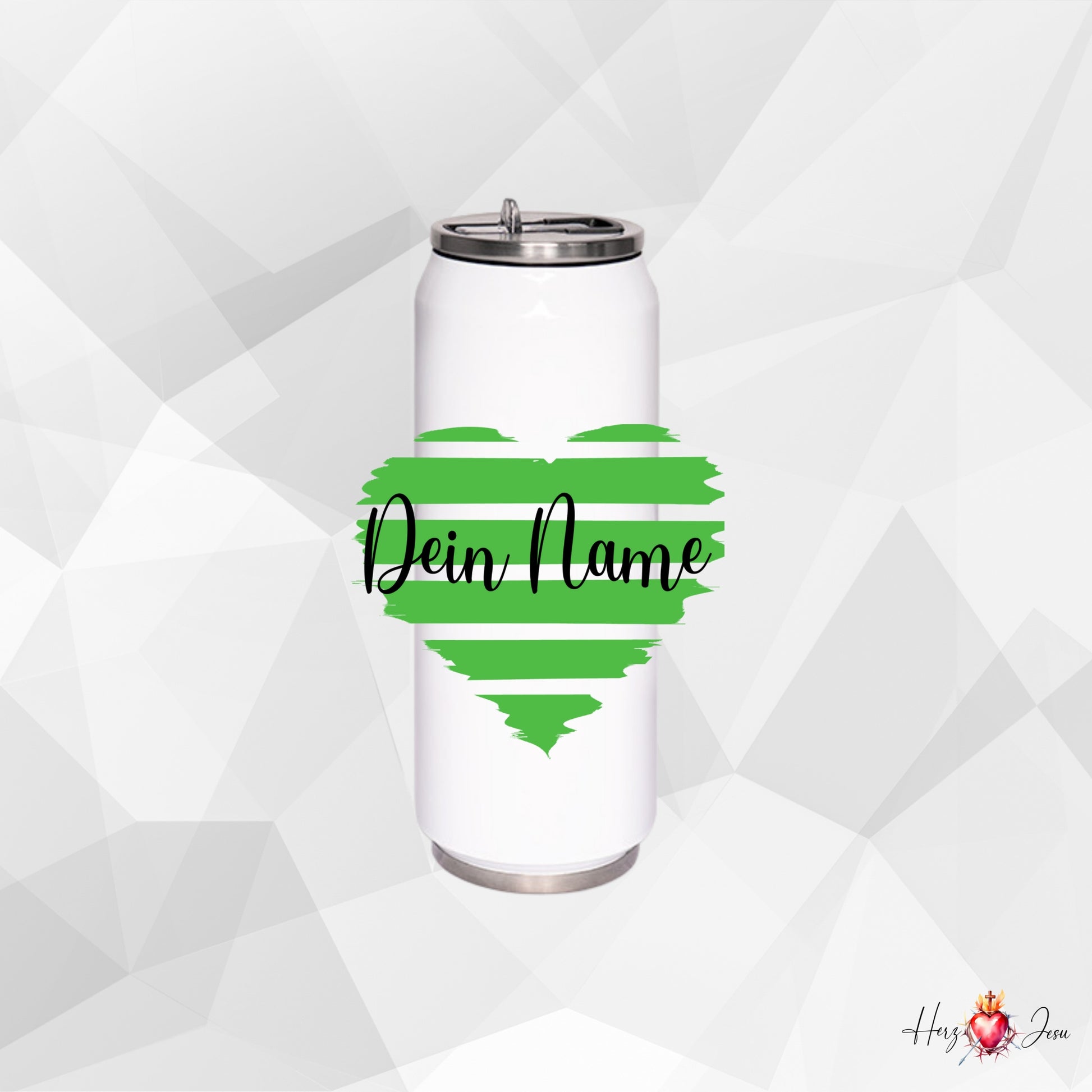 Trinkflasche mit Namen | Thermobecher Herz Geburtstag