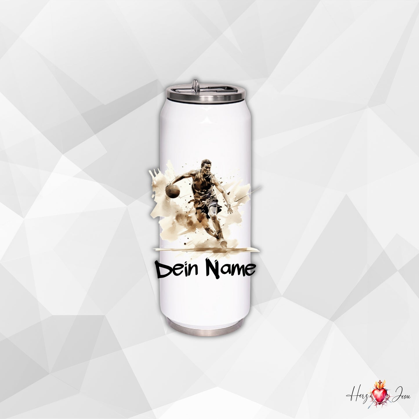 Personalisierte Trinkflasche mit Namen | Thermobecher Basketball Geburtstag