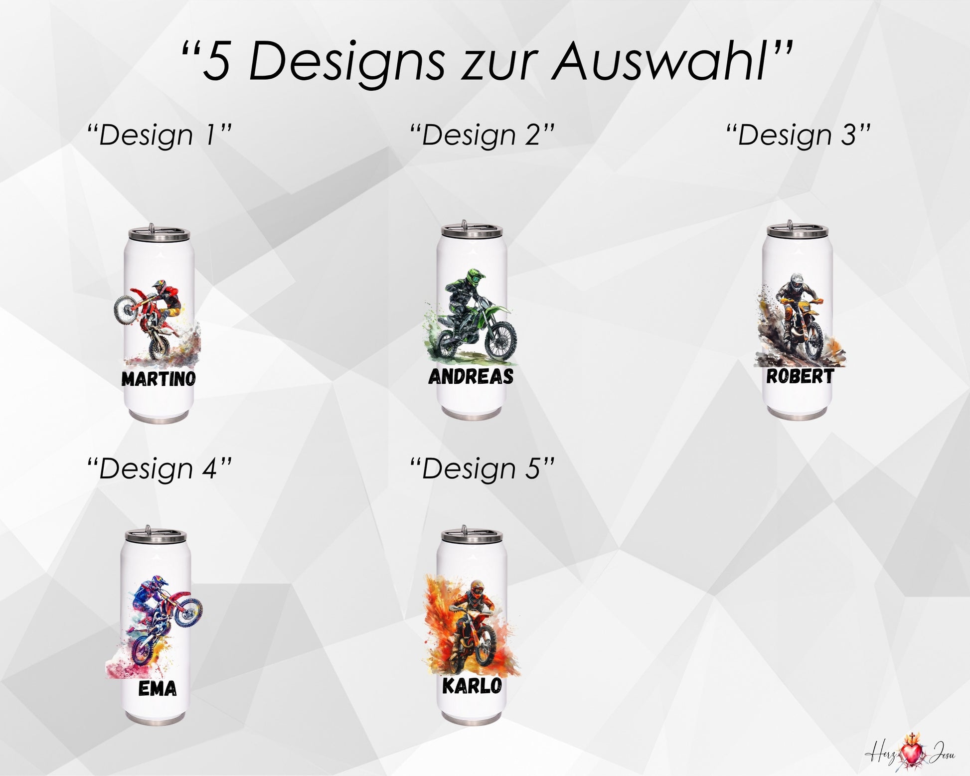 Trinkflasche mit Namen | Geschenkidee Motocross Geburtstag