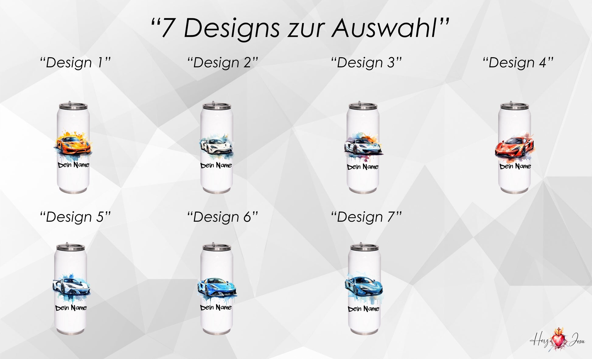 Trinkflasche mit Namen | Thermobecher Auto Geburtstag