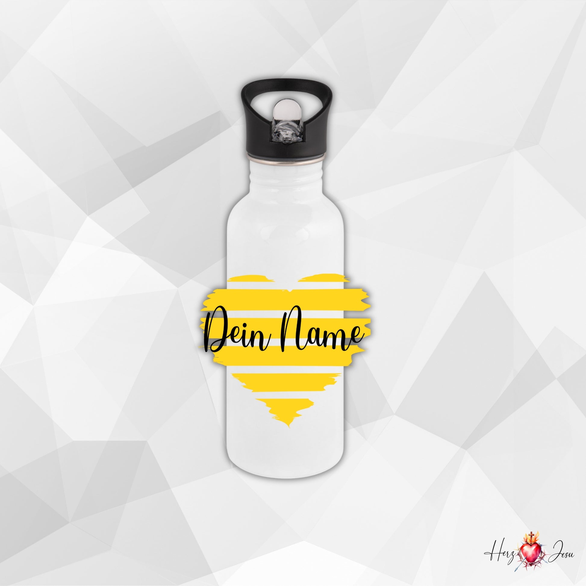 Trinkflasche mit Namen | Thermobecher Herz Geburtstag