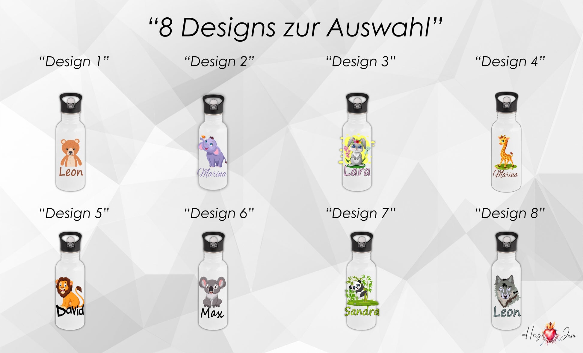 Thermobecher & Trinkflasche personalisiert | Tiere Kinder