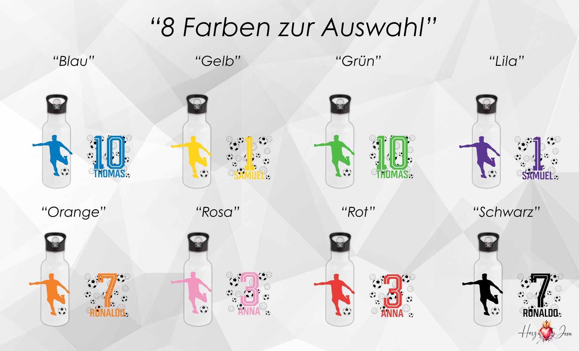 Trinkflasche mit Namen | Thermobecher Fußball Geburtstag