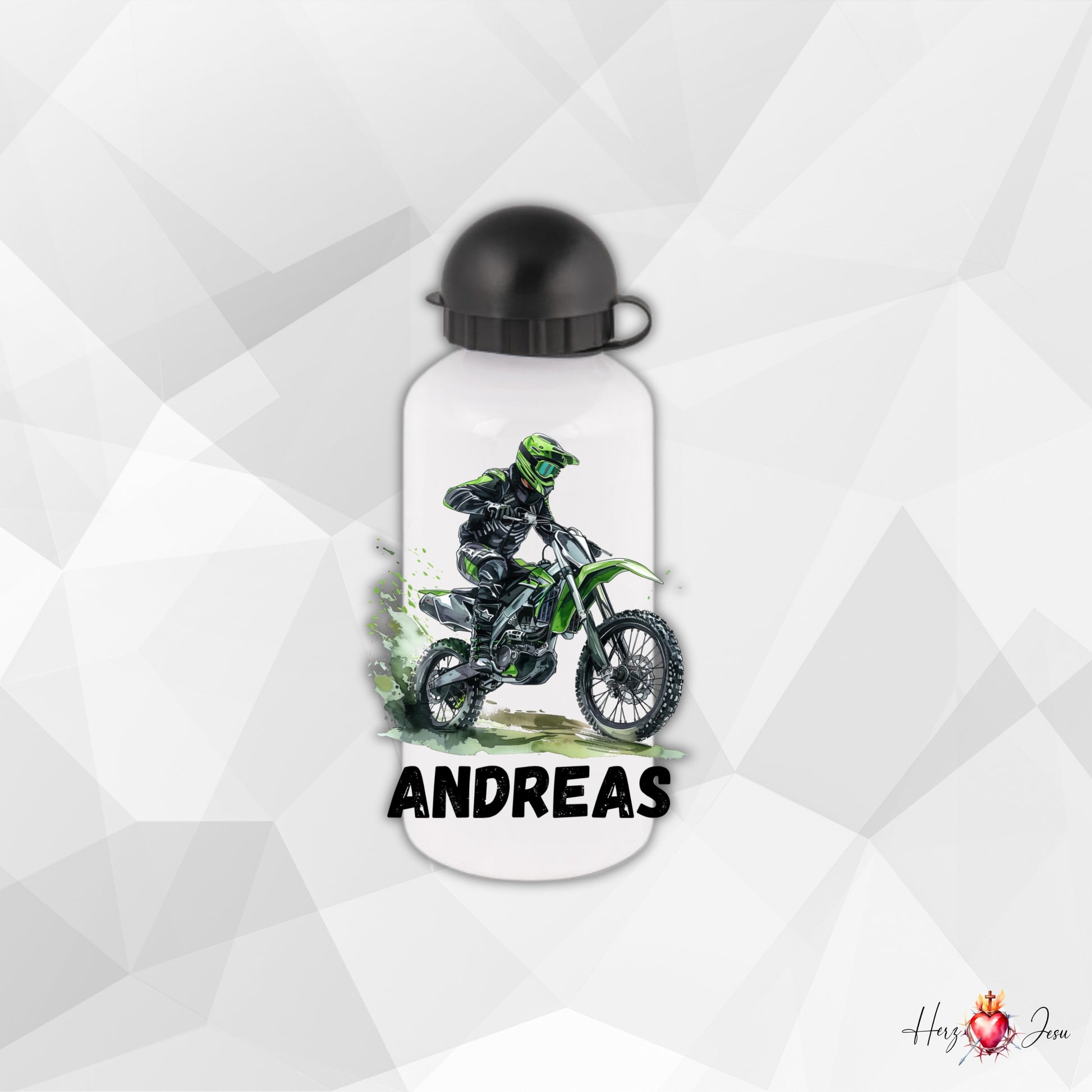 Trinkflasche mit Namen | Geschenkidee Motocross Geburtstag