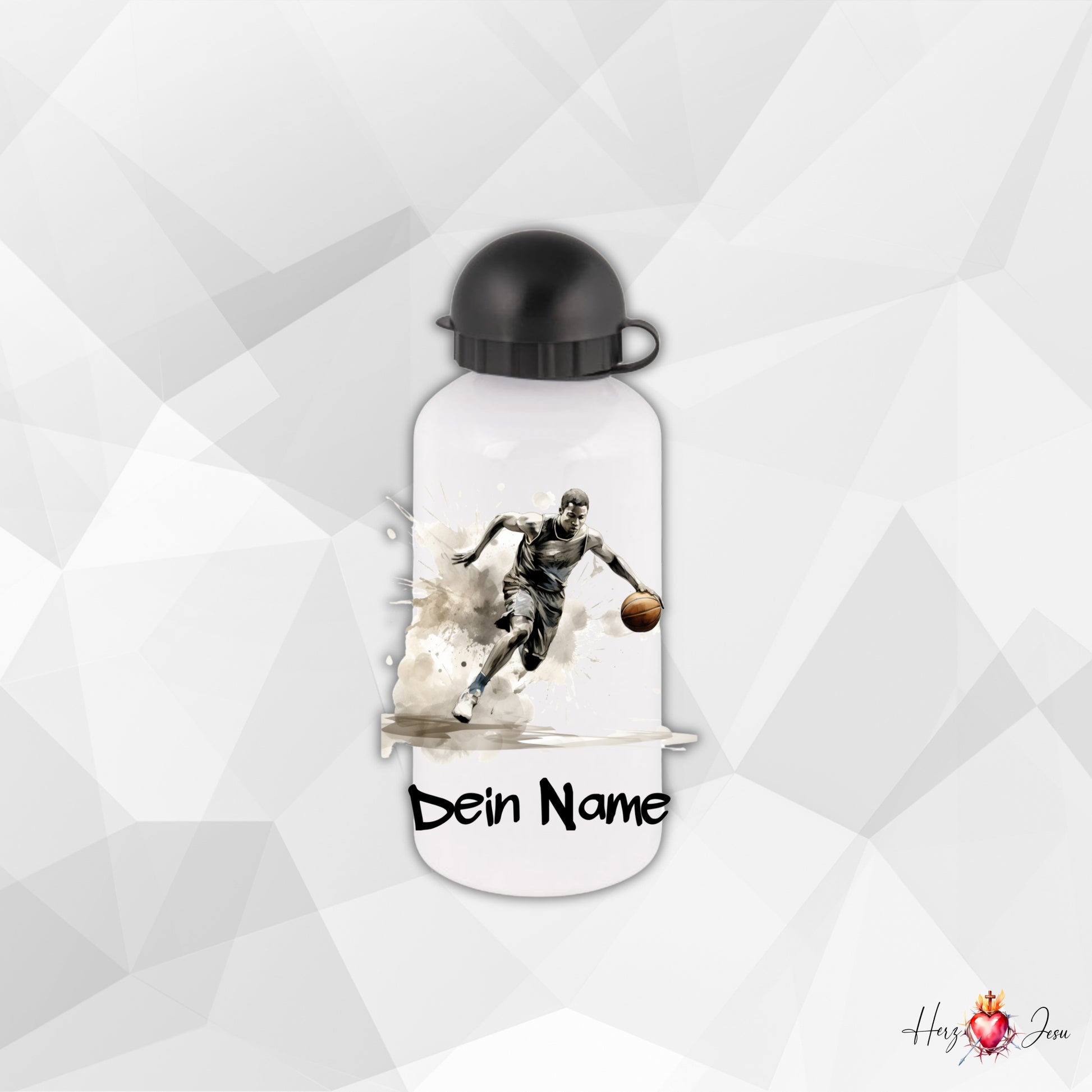 Personalisierte Trinkflasche mit Namen | Thermobecher Basketball Geburtstag