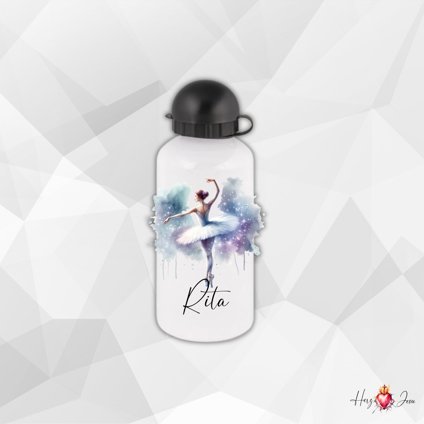 Personalisierte Trinkflasche mit Namen Thermobecher Geburtstag Ballerina_0032E