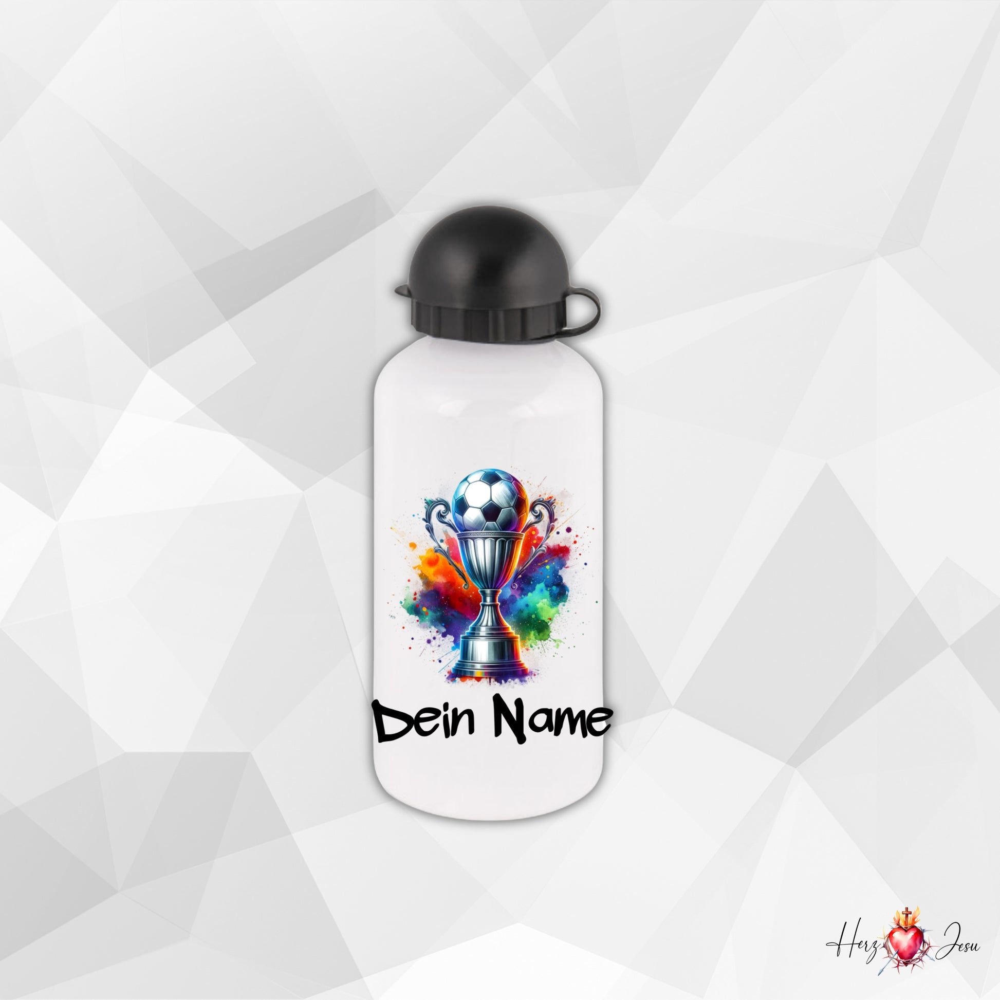 Personalisierte Trinkflasche mit Namen | Thermobecher Fußball Geburtstag