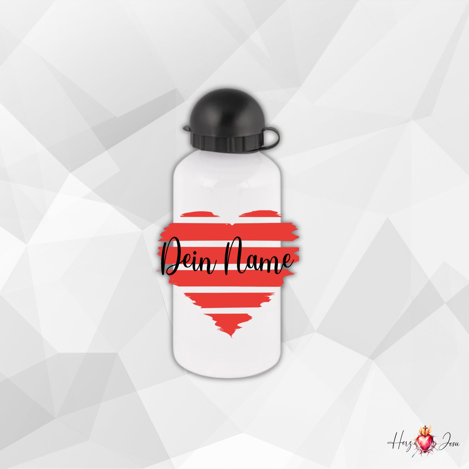 Trinkflasche mit Namen | Thermobecher Herz Geburtstag