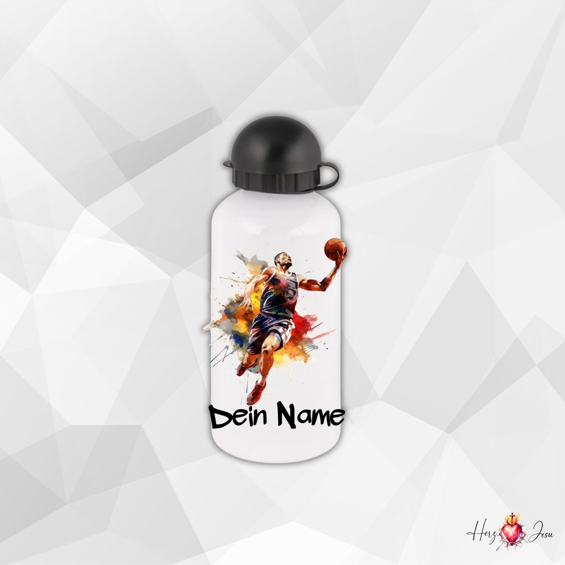 Personalisierte Trinkflasche mit Namen | Thermobecher Basketball Geburtstag