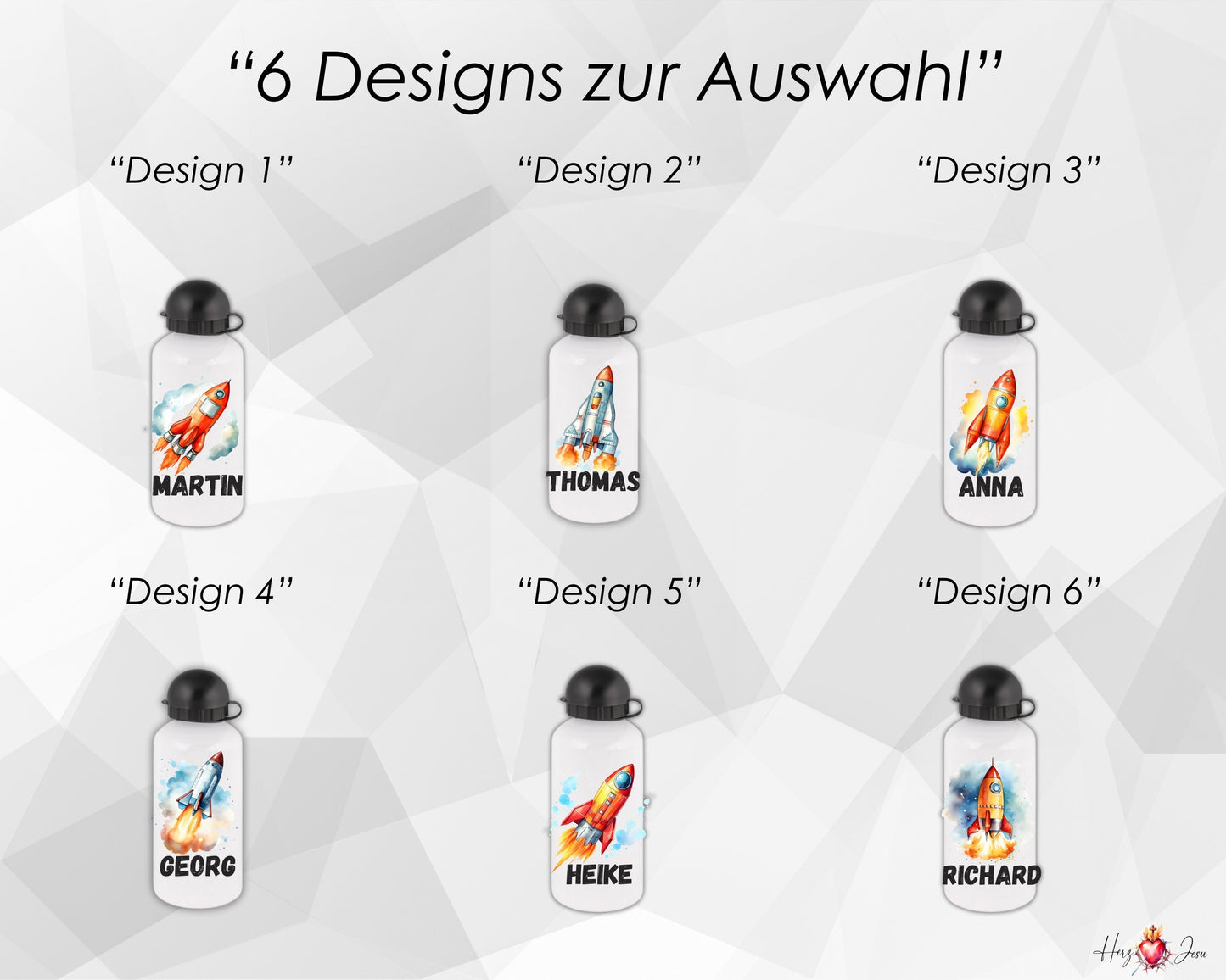 Rakete Trinkflasche & Thermobecher | Geschenkidee Kinder