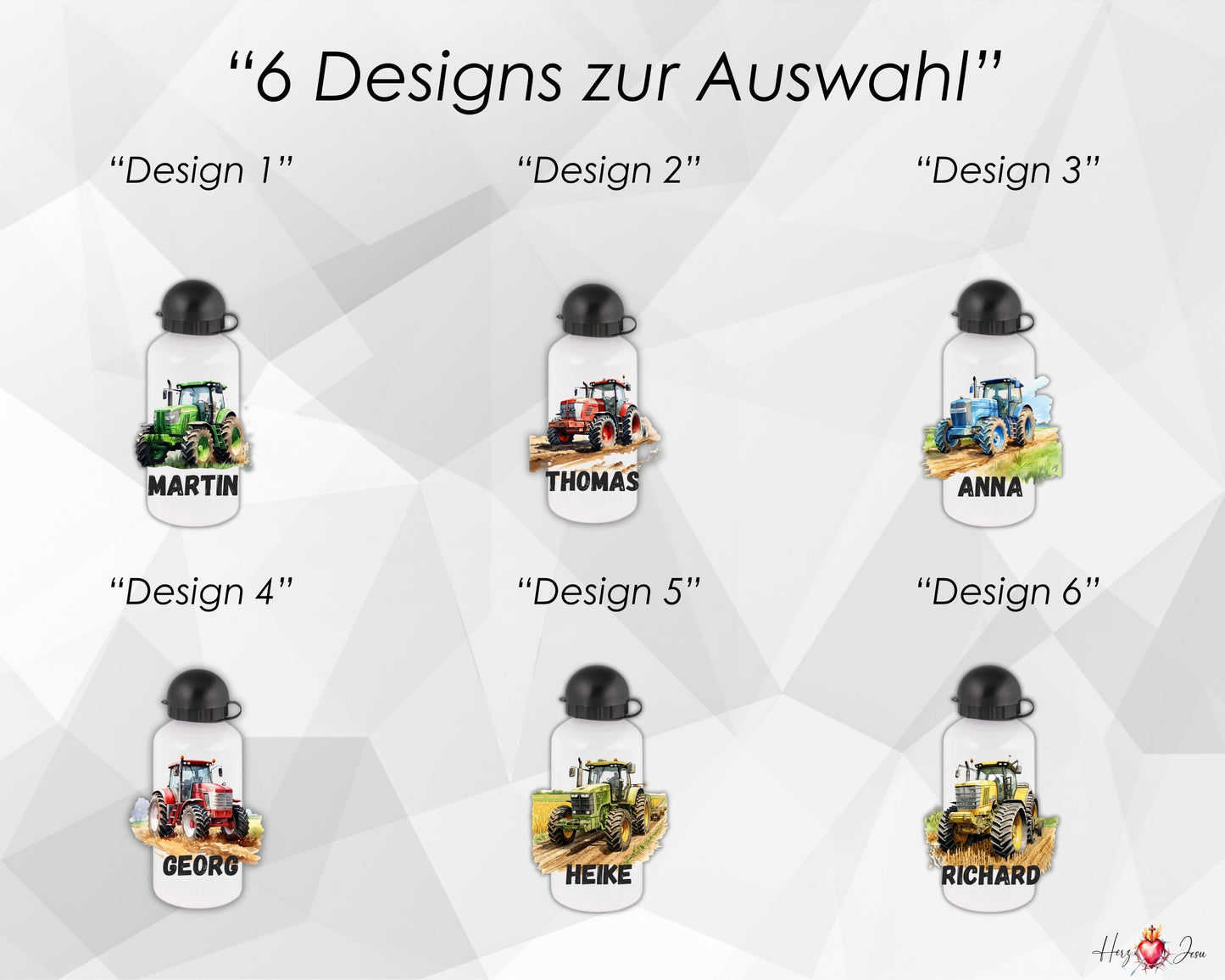 Traktor Trinkflasche & Thermobecher | Geschenkidee Kinder