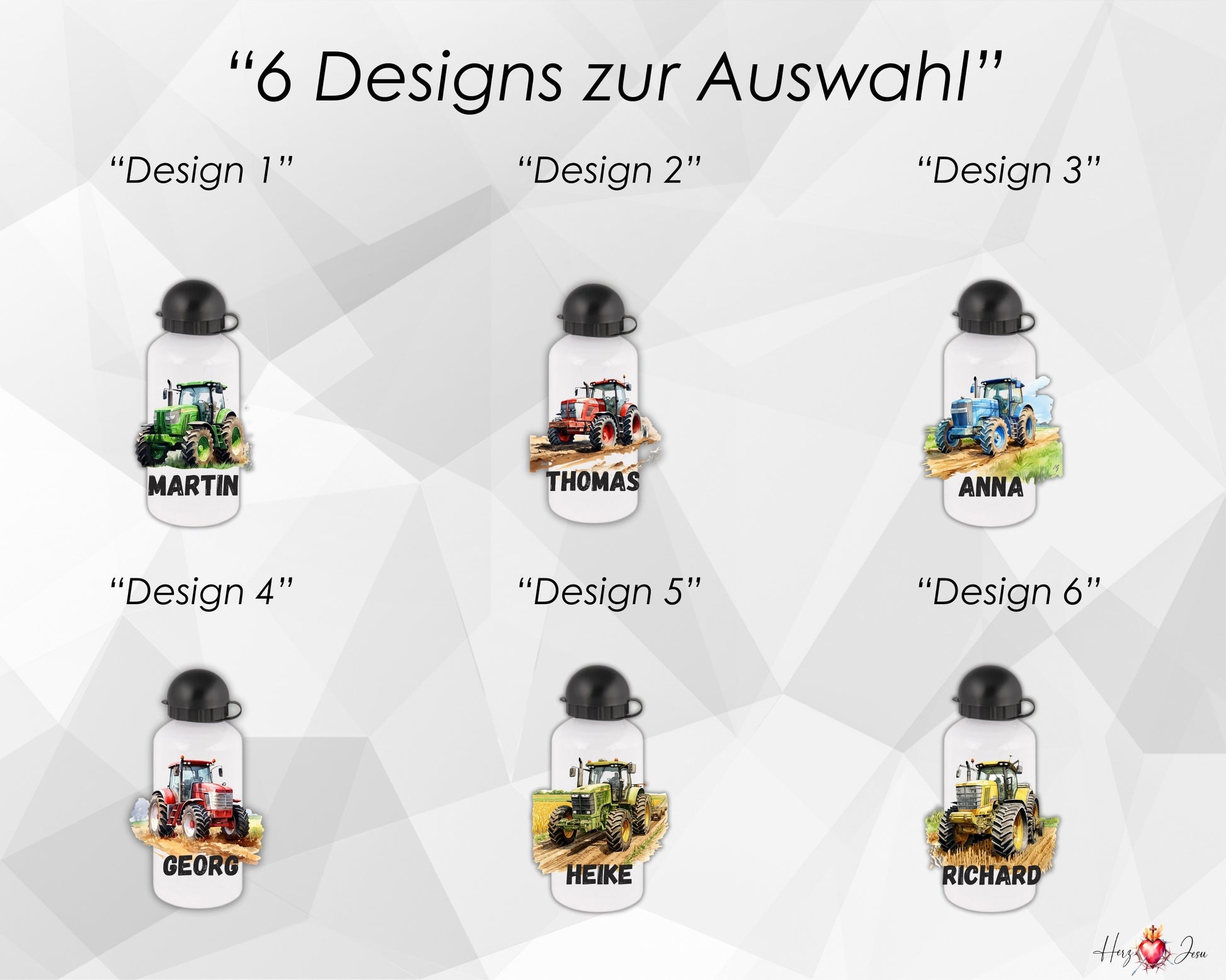 Traktor Trinkflasche & Thermobecher | Geschenkidee Kinder