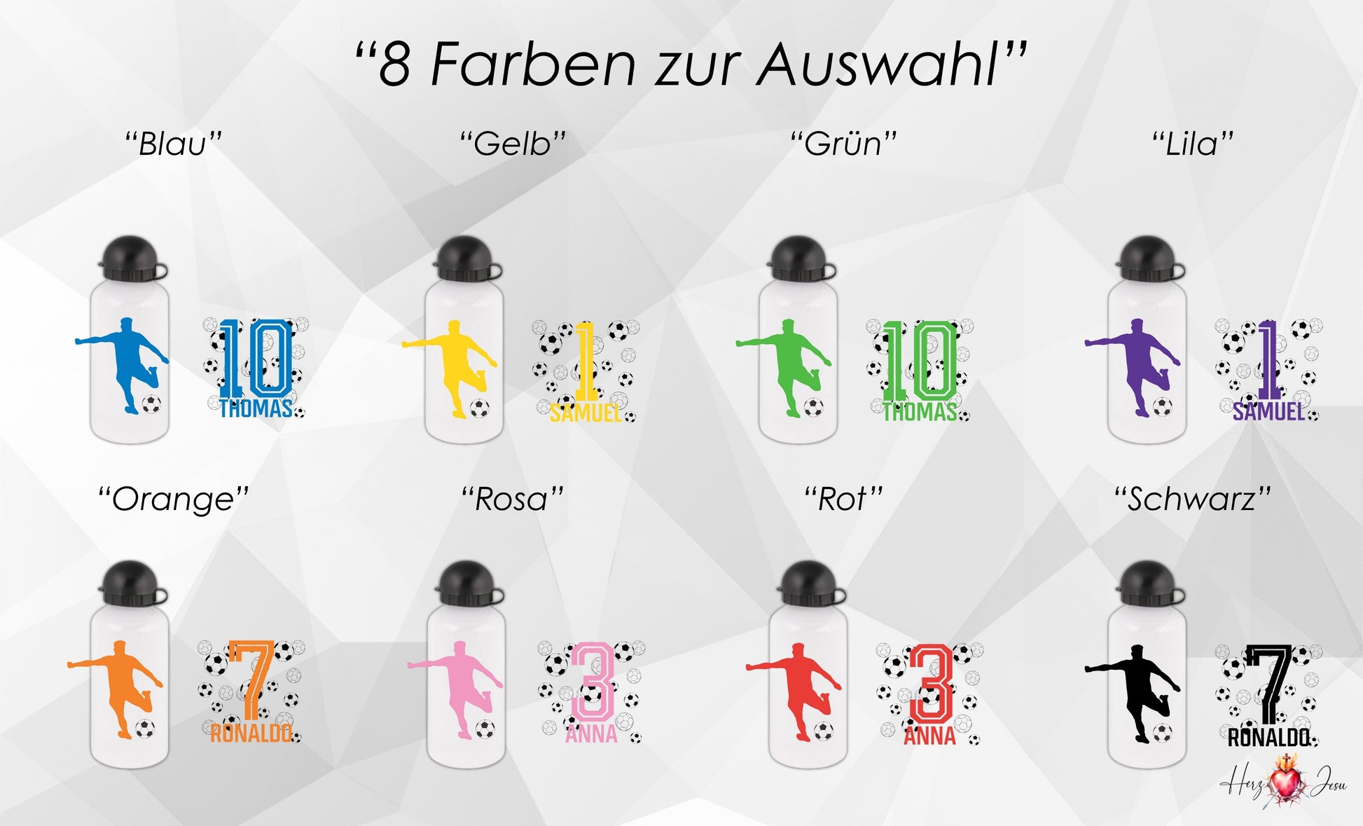 Trinkflasche mit Namen | Thermobecher Fußball Geburtstag