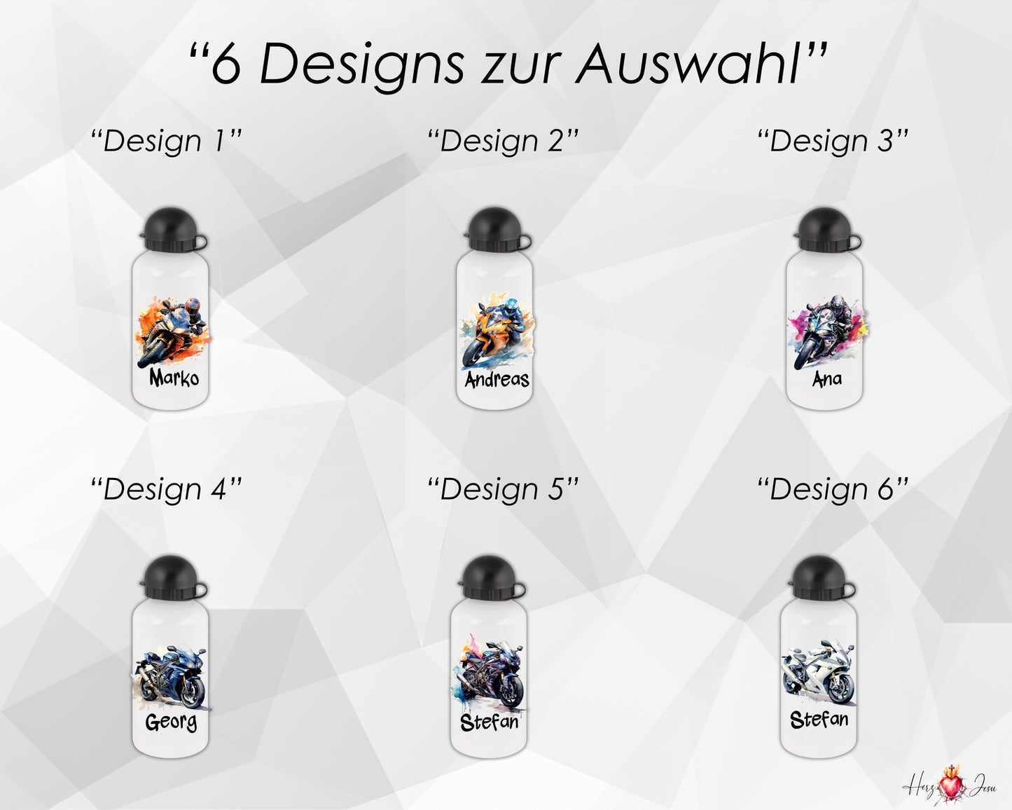 Trinkflasche mit Namen | Thermobecher Motorrad Geburtstag