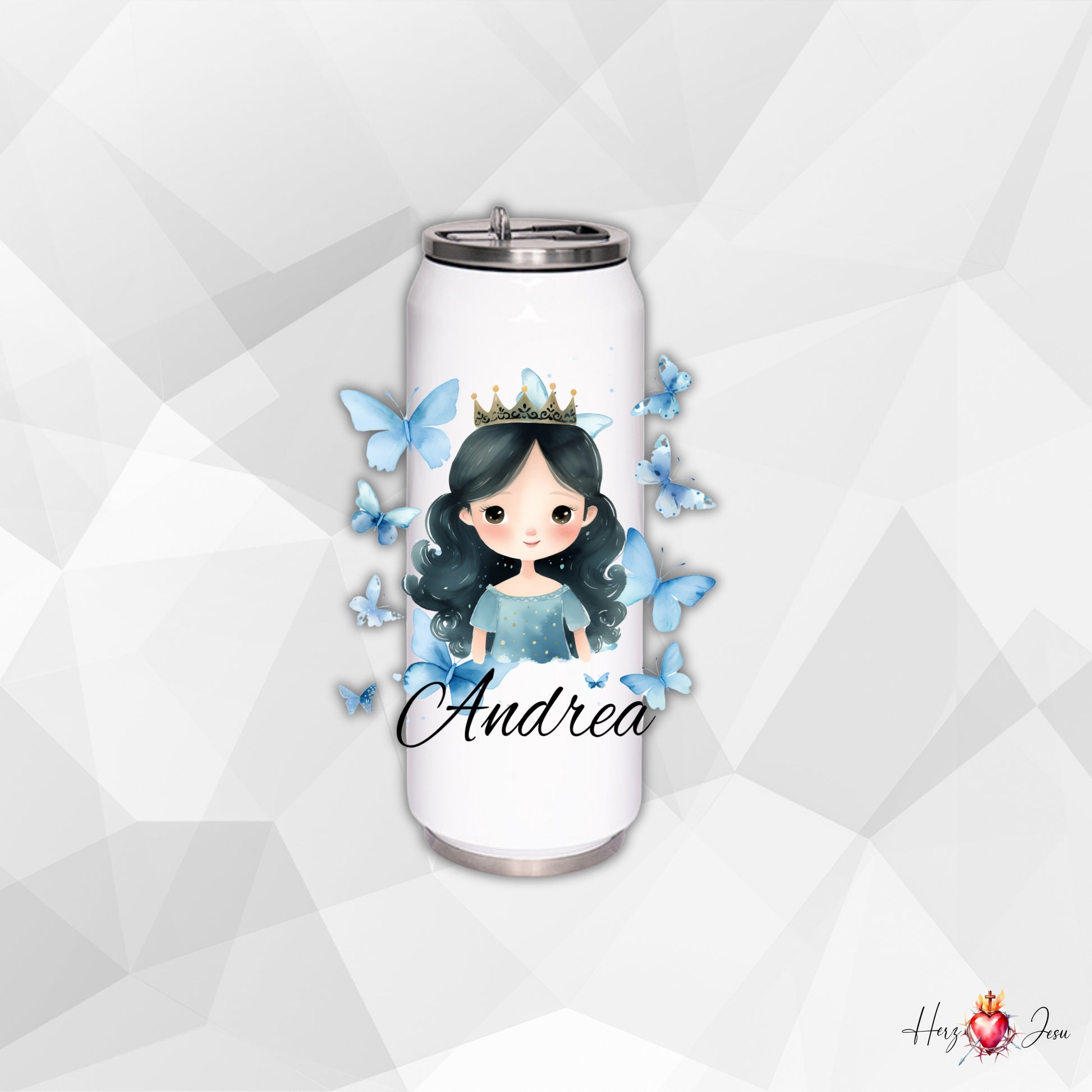 Personalisierte Trinkflasche mit Namen | Thermobecher Prinzessin Geburtstag