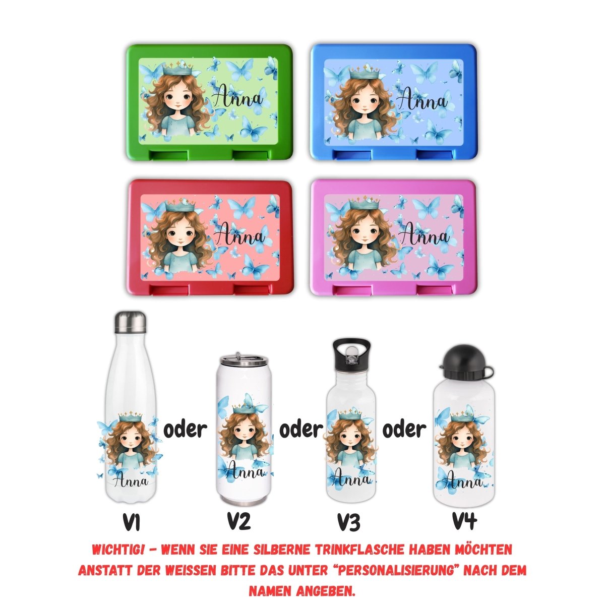 Personalisierte Brotzeitbox mit Trinkflasche mit Namen und Motiv Einschulung_0005G - Herz Jesu