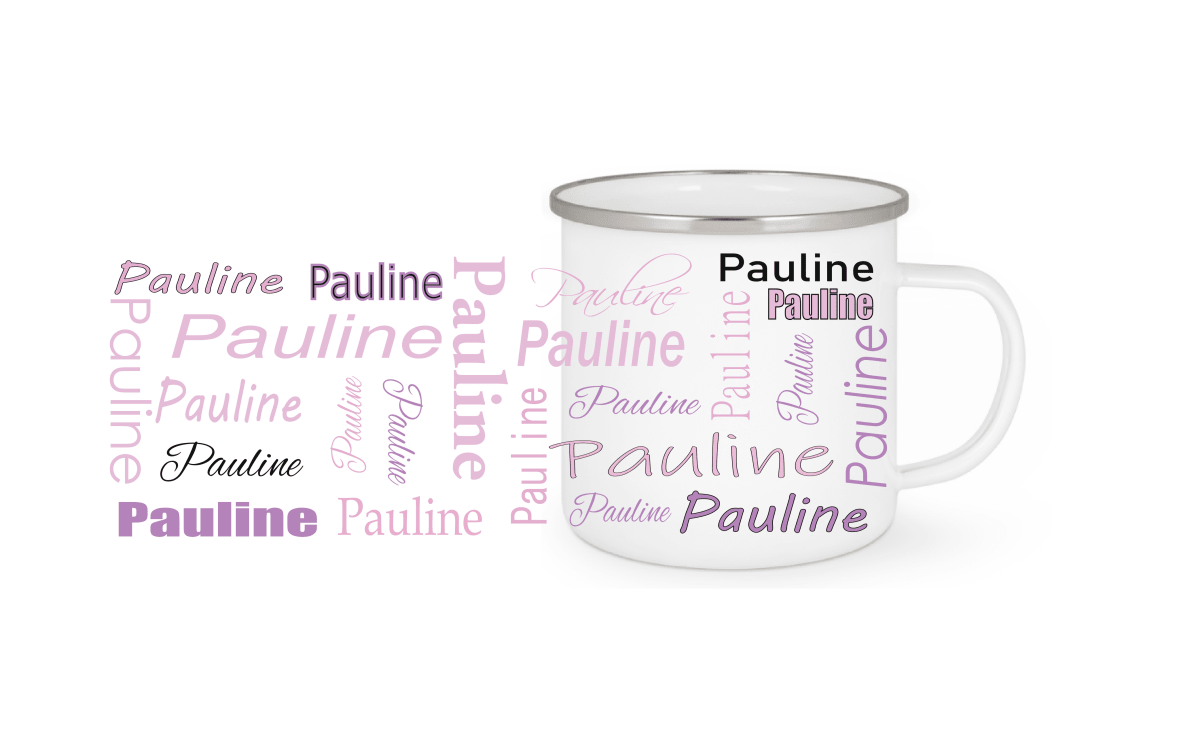 Personalisierte Emaille Tasse mit Namen Edelstahl Tasse_011H - Herz Jesu