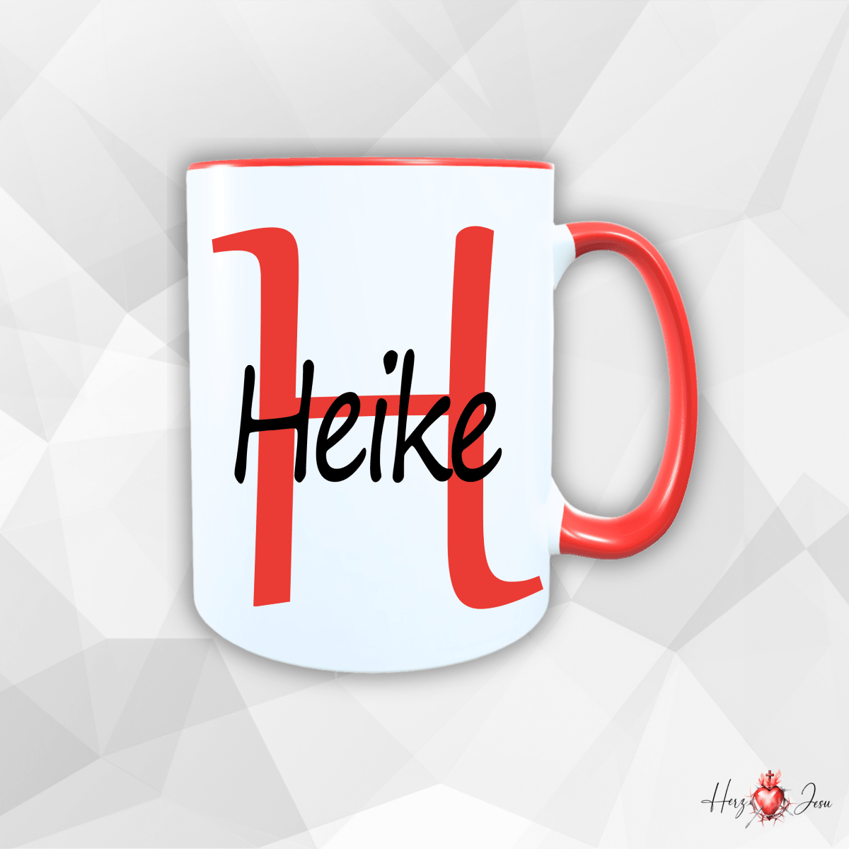 Personalisierte Keramik Tasse mit deinem Namen_0013T - Herz Jesu