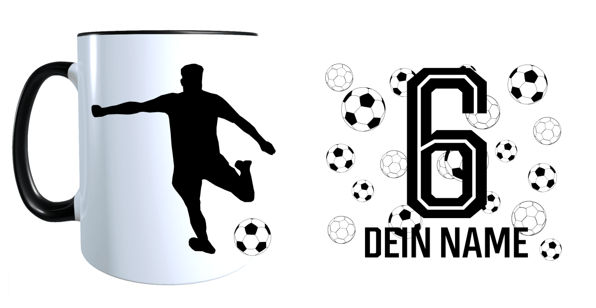 Personalisierte Tasse mit Namen Fußball Kaffeetasse Geburtstag_0028T - Herz Jesu