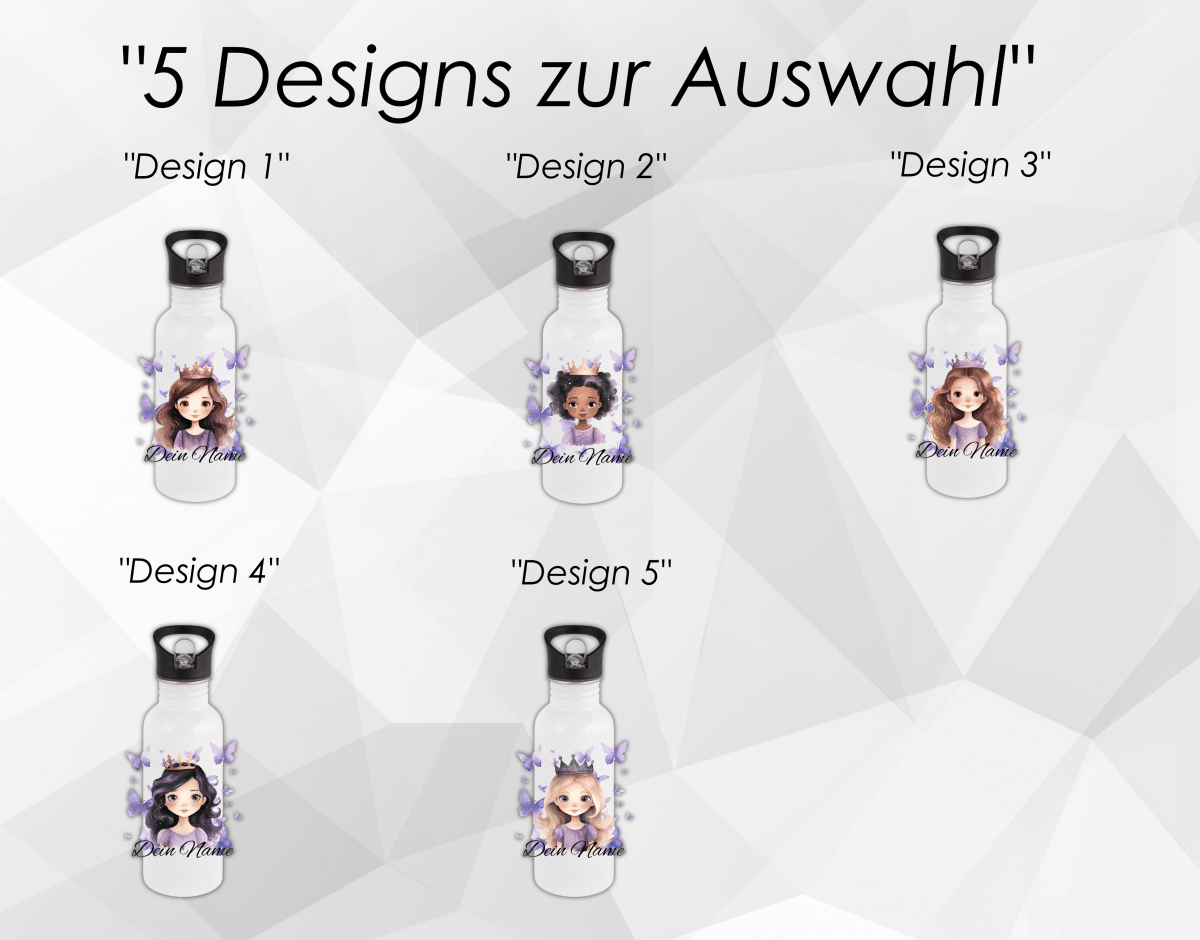 Personalisierte Trinkflasche mit Namen Thermobecher Geburtstag Prinzessin_0020E - Herz Jesu