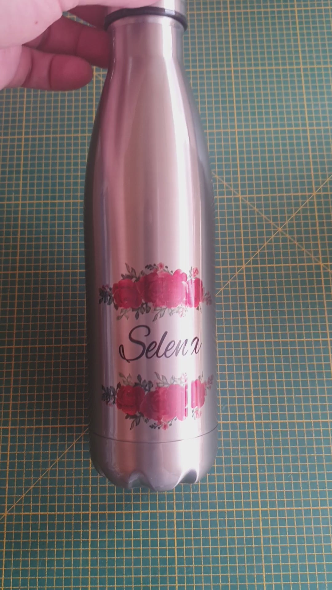 Trinkflasche mit Namen | Thermobecher Blumen Geburtstag