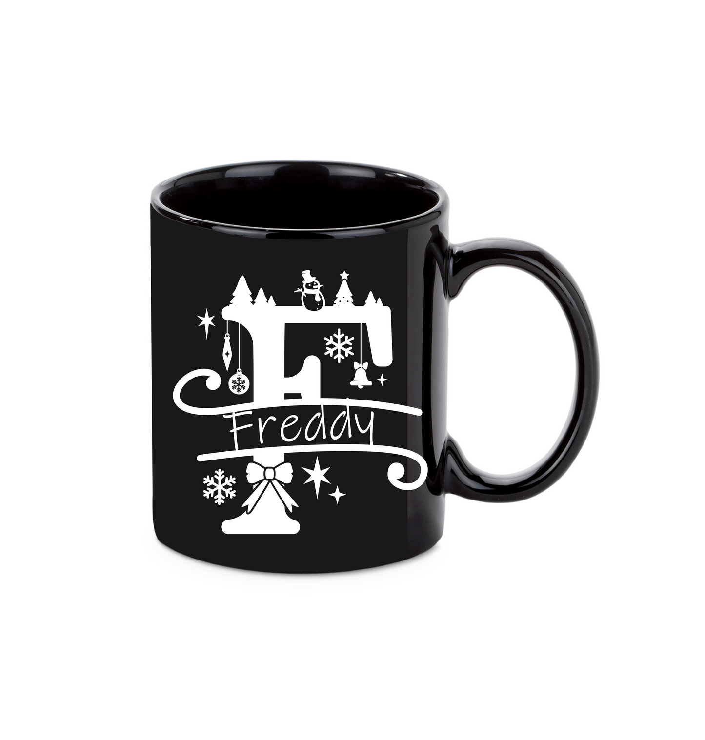 Personalisierte Keramik Weihnachtstasse mit deinem Namen Schwarz_0057T