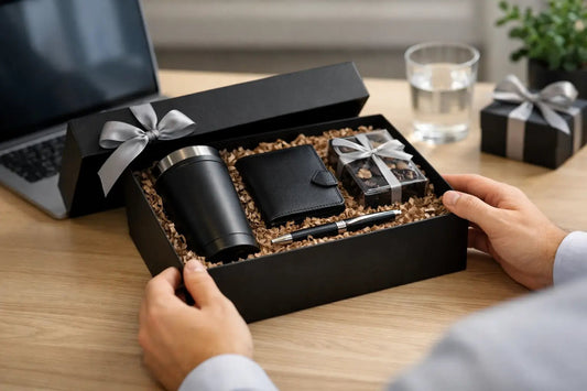 Erfahrung Geschenkbox mit Firmenlogo richtig nutzen - Herz Jesu